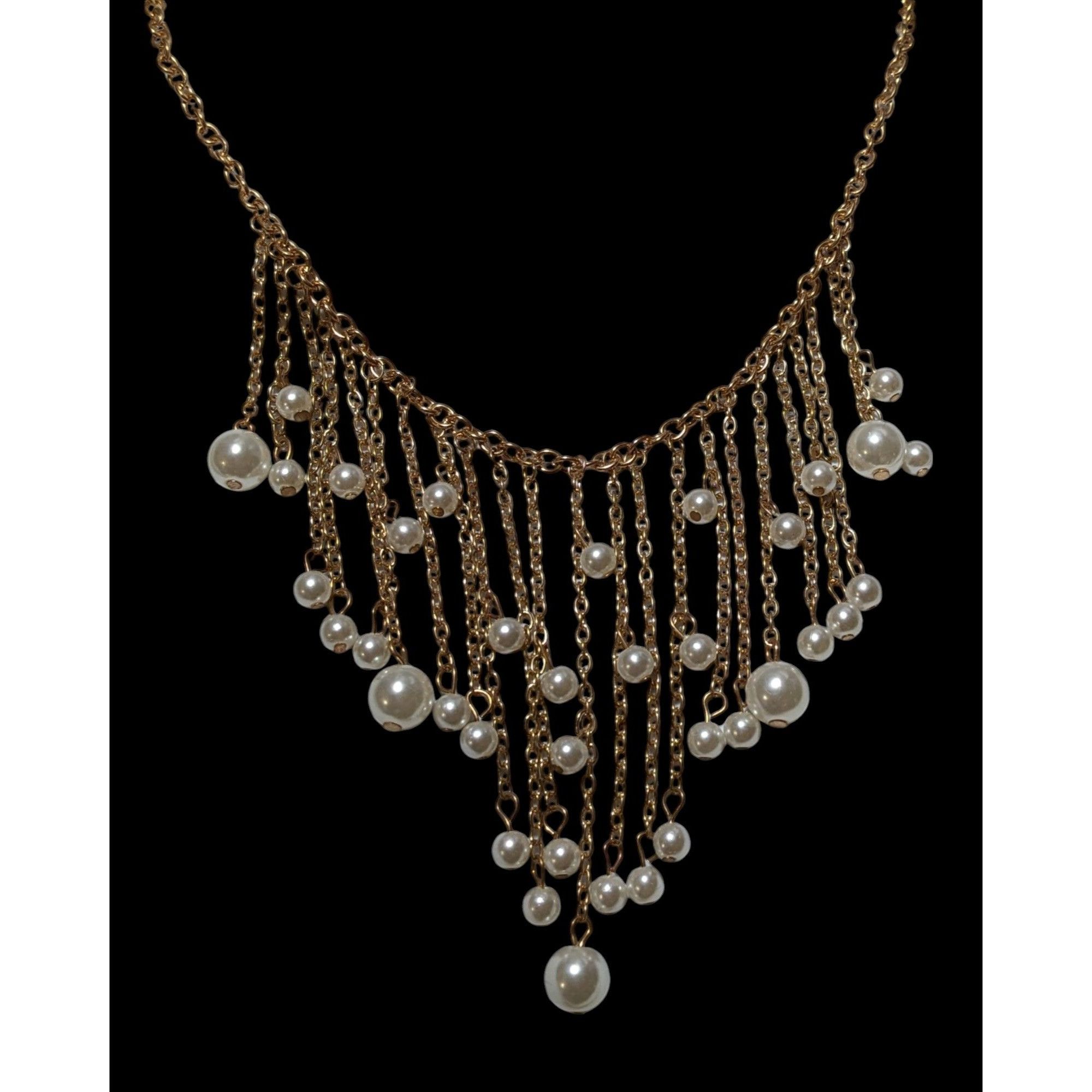 Other Elegant Glam Gold Chain Pearl Fringe Necklace Size ONE SIZE - 2 Thumbnail