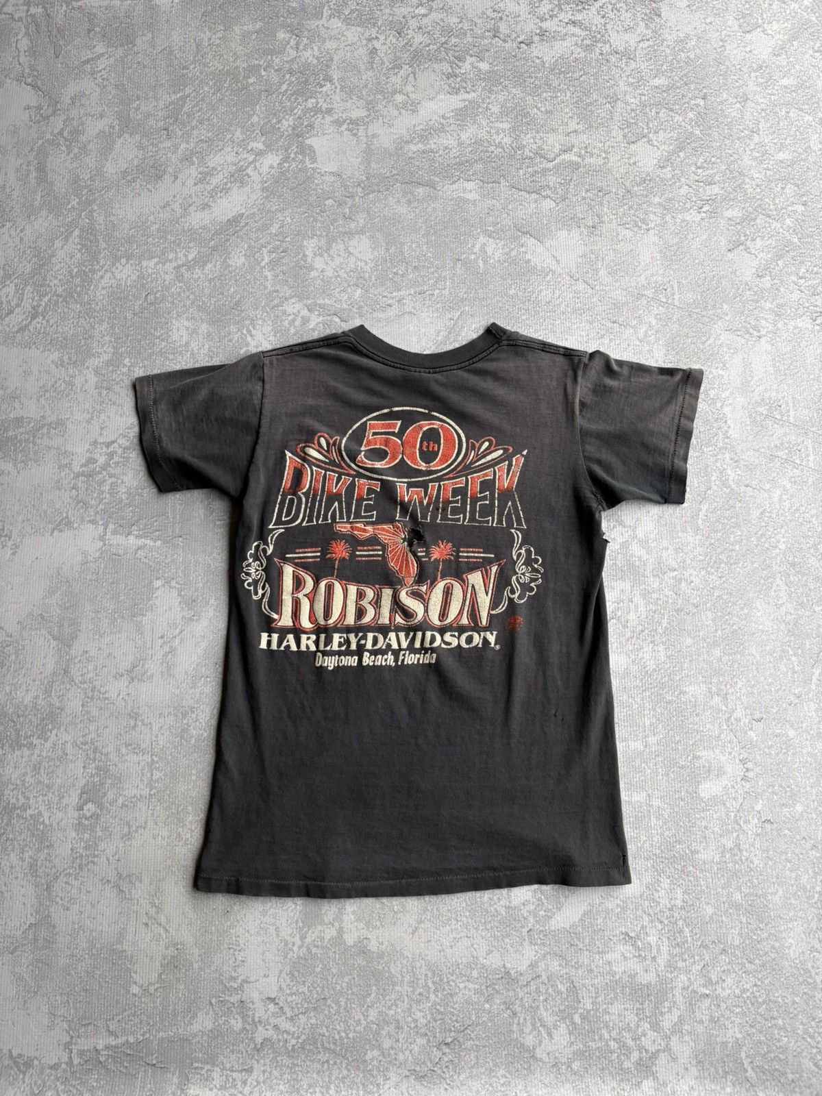 Harley Davidson Vintage 1991 Harley Davidson Daytona Bike Week Thrashed Tee Size US S / EU 44-46 / 1 - 2 Thumbnail