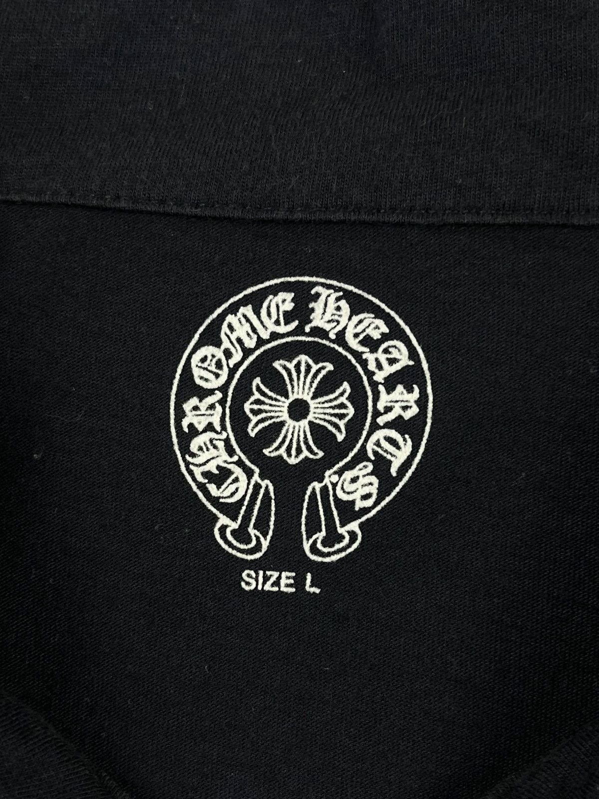 Chrome Hearts Chrome Hearts Silver Button Tonal Horseshoe Logo Polo Shirt Size US L / EU 52-54 / 3 - 4 Thumbnail