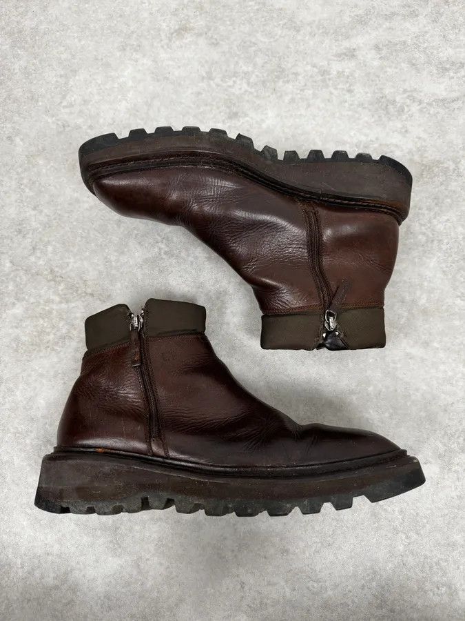 Gianfranco Ferre 2000s Gianfranco Ferré Brown Leather Army Boots Size US 8 / EU 41 - 3 Thumbnail