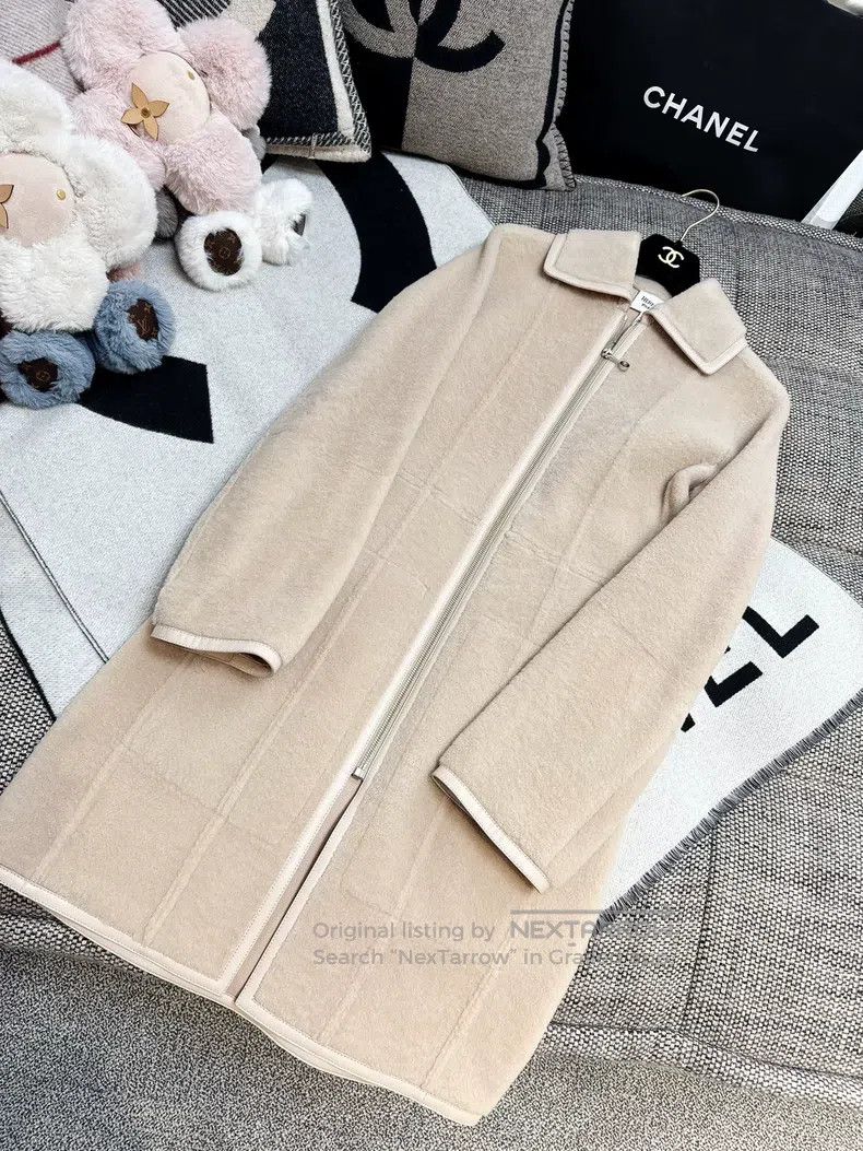 Hermes Hermes Nude Pink Apricot Full-length Fleece Coat Size XS / US 0-2 / IT 36-38 - 4 Thumbnail