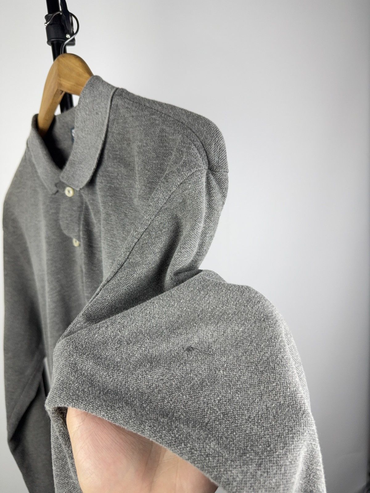 Polo Ralph Lauren 90s Ralph Lauren Grey Long Sleeve Polo Shirt Custom Fit Size US L / EU 52-54 / 3 - 6 Thumbnail