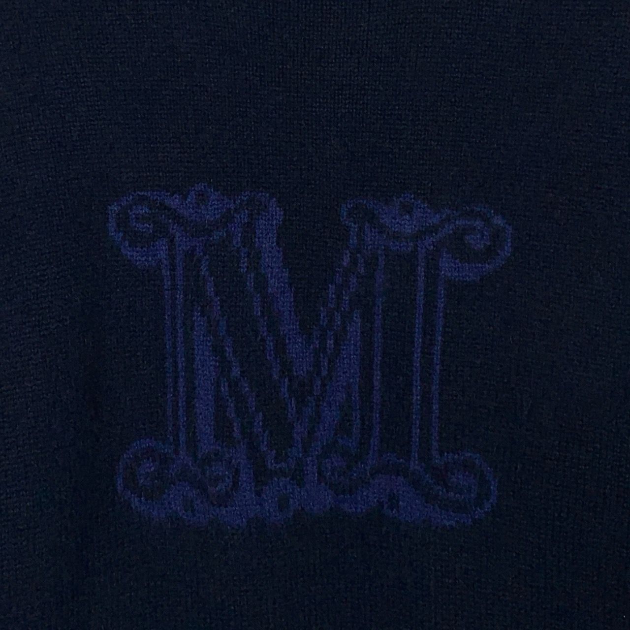Max Mara MaxMara Logo Embroidered Blue Round-Neck Cashmere Sweater (S Size XS / US 0-2 / IT 36-38 - 5 Thumbnail
