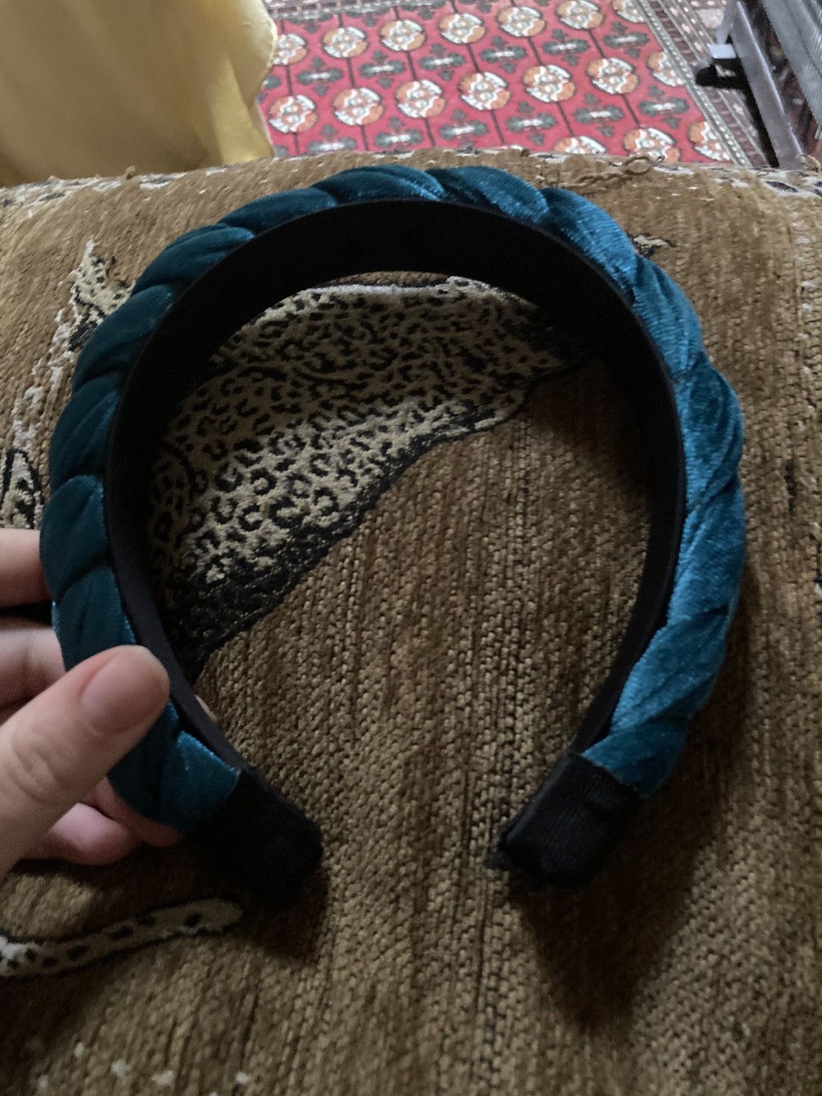 Other Turquoise velvety plaited headband Size ONE SIZE - 1 Thumbnail