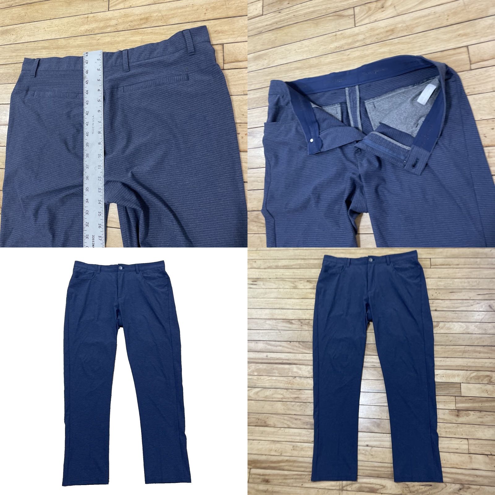 Vintage VINTAGE Hickey Freeman Performance Stretch Pants Men 36x31 Blue Geometric Golf Trousers Size US 36 / EU 52 - 9 Thumbnail