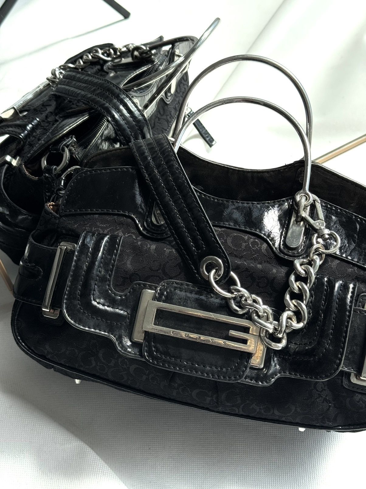 Guess Guess vintage buckle logo bag baguette mini 00s Y2k Handbag Size ONE SIZE - 9 Thumbnail