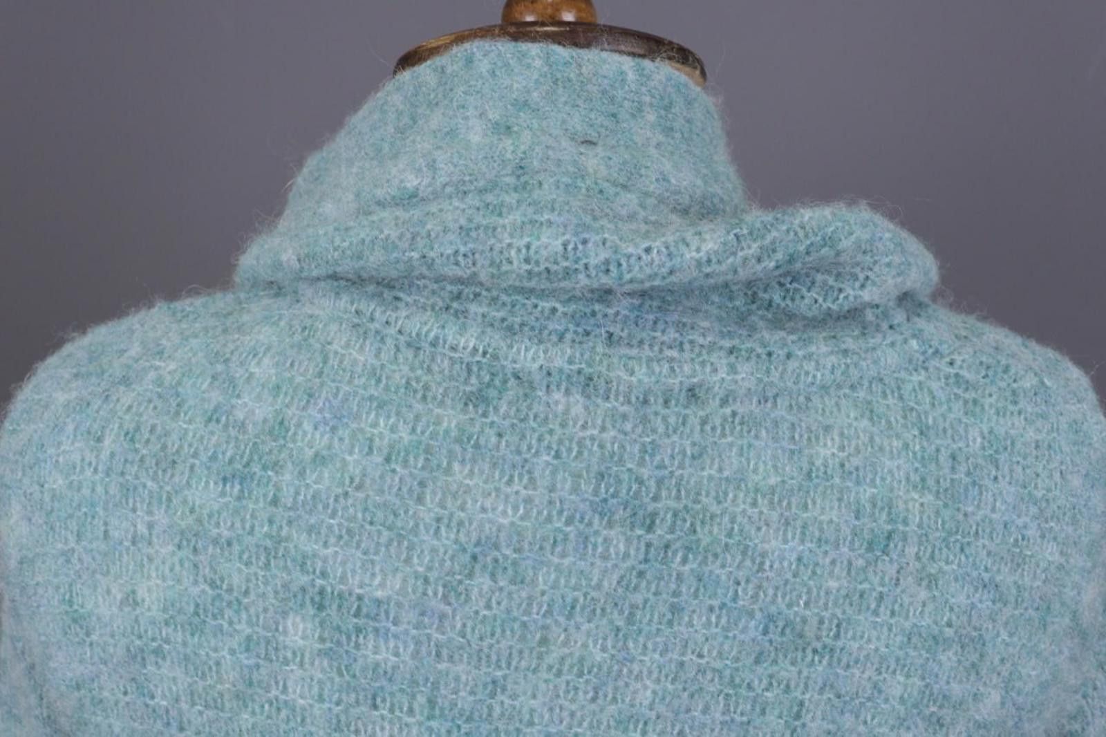 Designer Aventures des Toiles Green Wool Alpaca Knit Jacket Size 40 Size M / US 6-8 / IT 42-44 - 11 Thumbnail