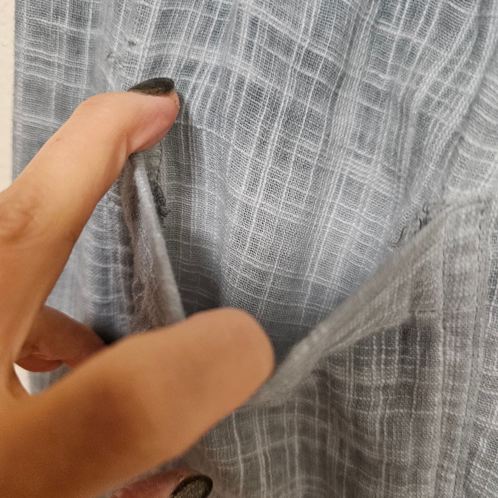 Chicos Soft Surroundings Sm Gauzy Gray blue Ruffled bottom. Boho Size 28" / US 6 / IT 42 - 11 Thumbnail
