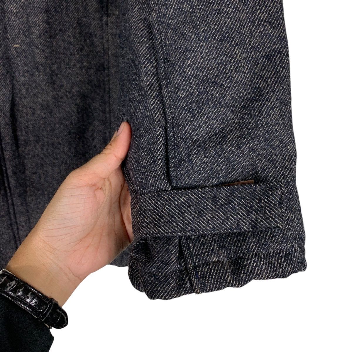 Japanese Brand LOUIS CHAVLON Fur Hoodie Denim Jacket #1393-C63 Size US L / EU 52-54 / 3 - 14 Thumbnail