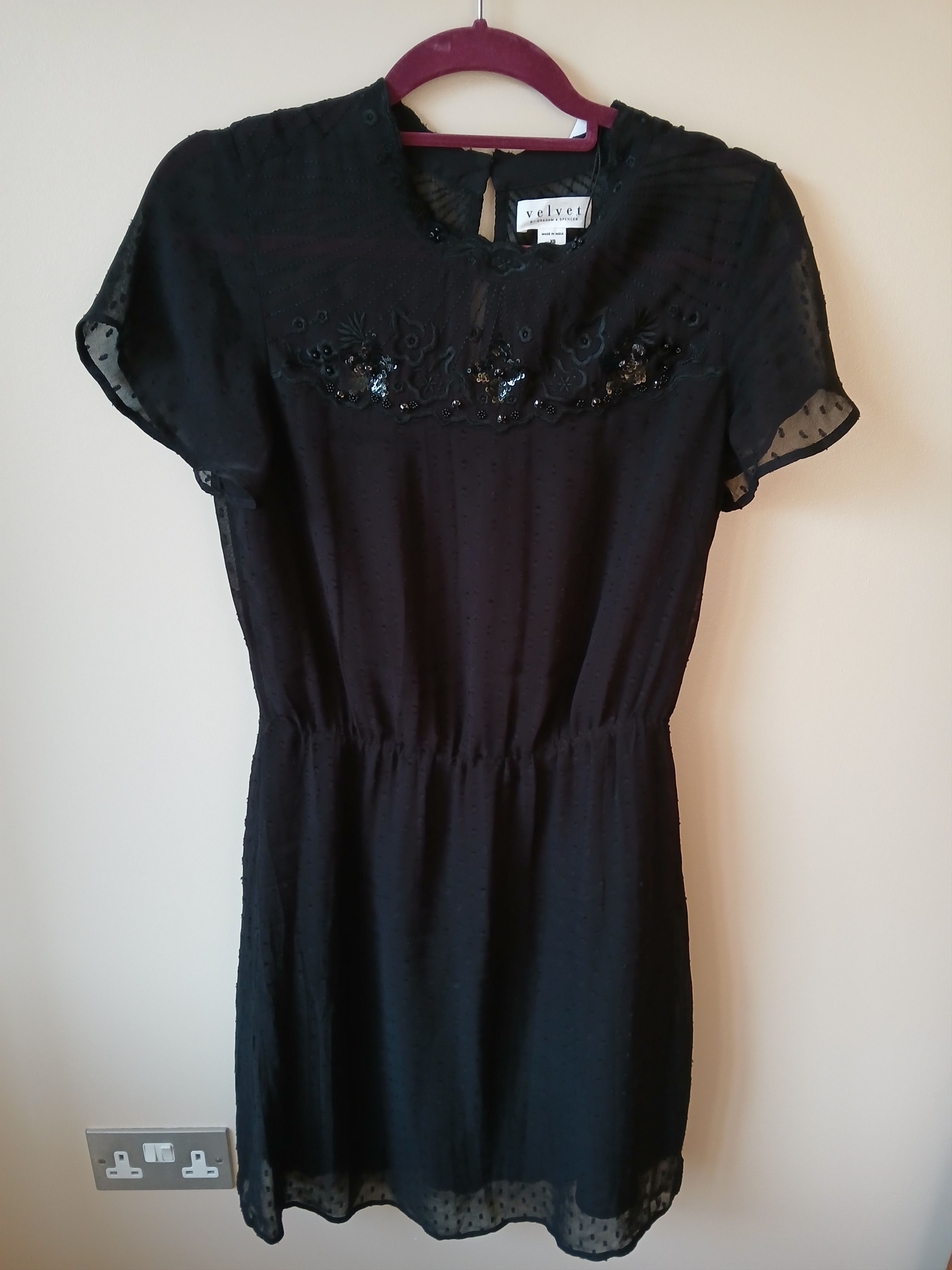 Velvet Black "Velvet By Graham @ Spencer "dress Size XS / US 0-2 / IT 36-38 - 5 Thumbnail