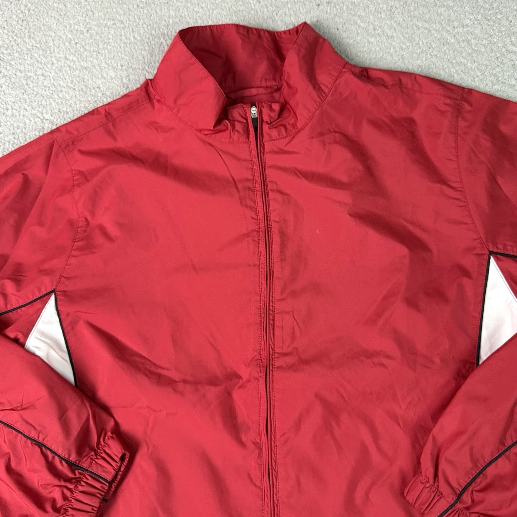 Footjoy VINTAGE FJ FootJoy Jacket Womens Medium Red White Windbreaker Full Zip Casual Golf Coat Size M / US 6-8 / IT 42-44 - 2 Thumbnail
