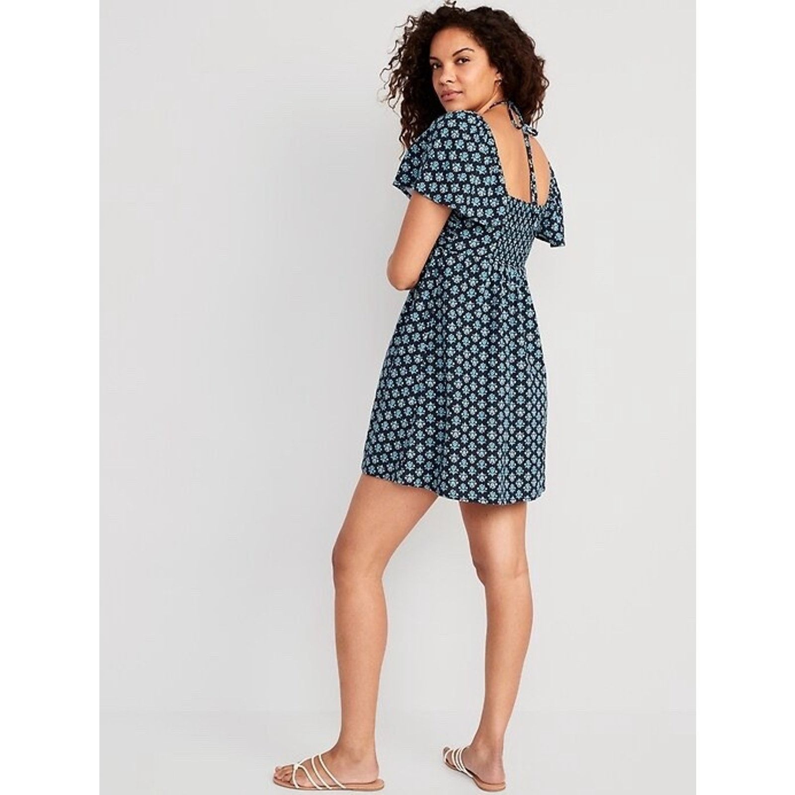 Old Navy Old Navy Block Print Convertible Mini Dress Blue Women's XS Size XS / US 0-2 / IT 36-38 - 10 Thumbnail