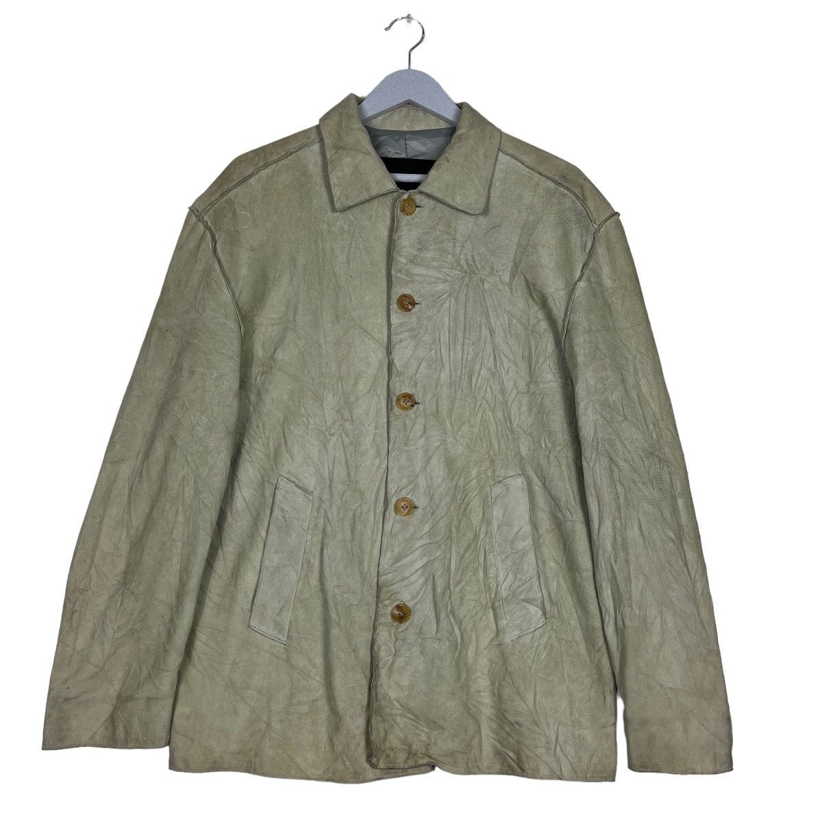 🔥 NICOLE FARHI BUTTON LEATHER JACKET SIZE L ON TAG