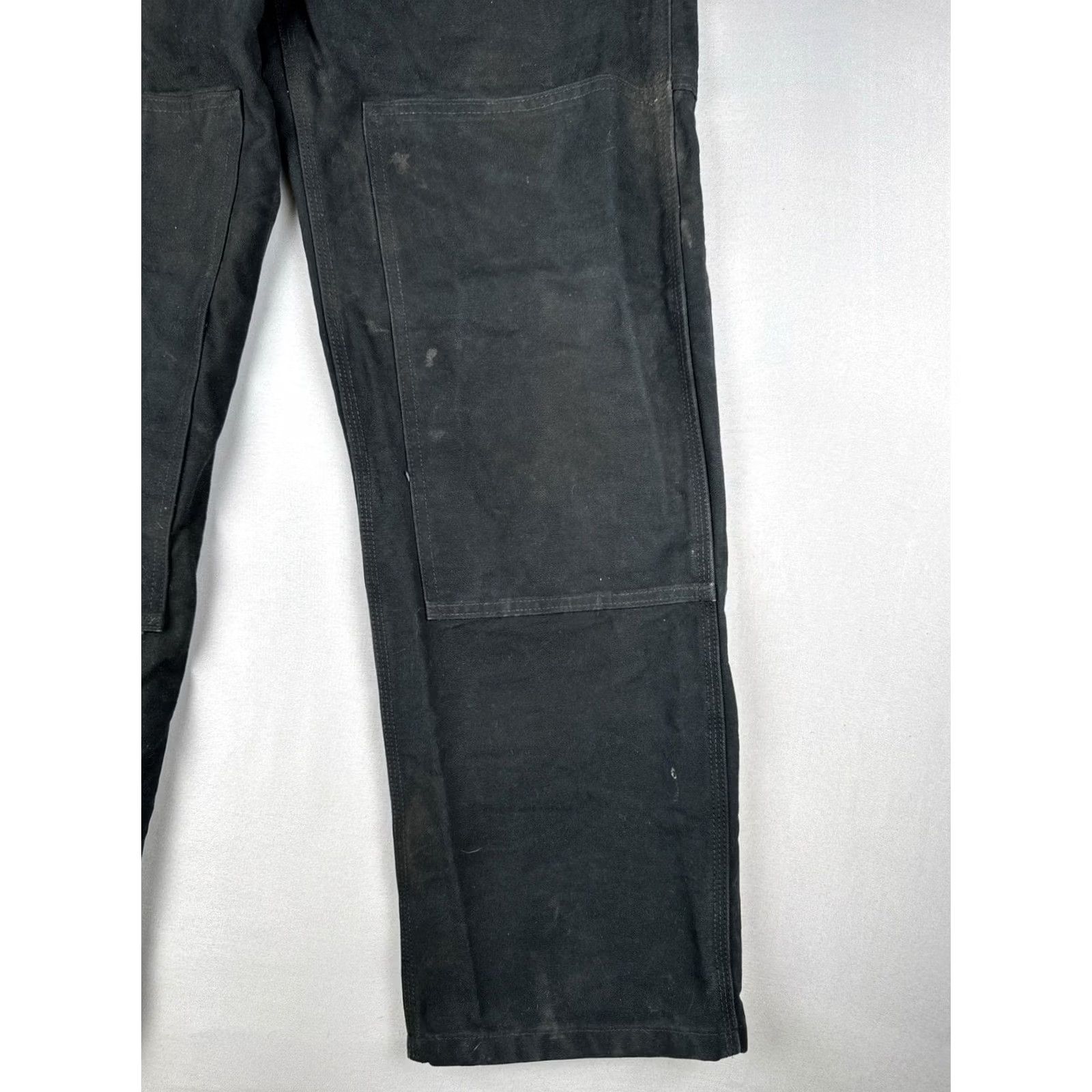 Carhartt Carhartt Reworked Double Knee Pants 33x33 - Black Canvas Workwear Distressed 90s USA Mens Carpenter Size US 32 / EU 48 - 4 Thumbnail