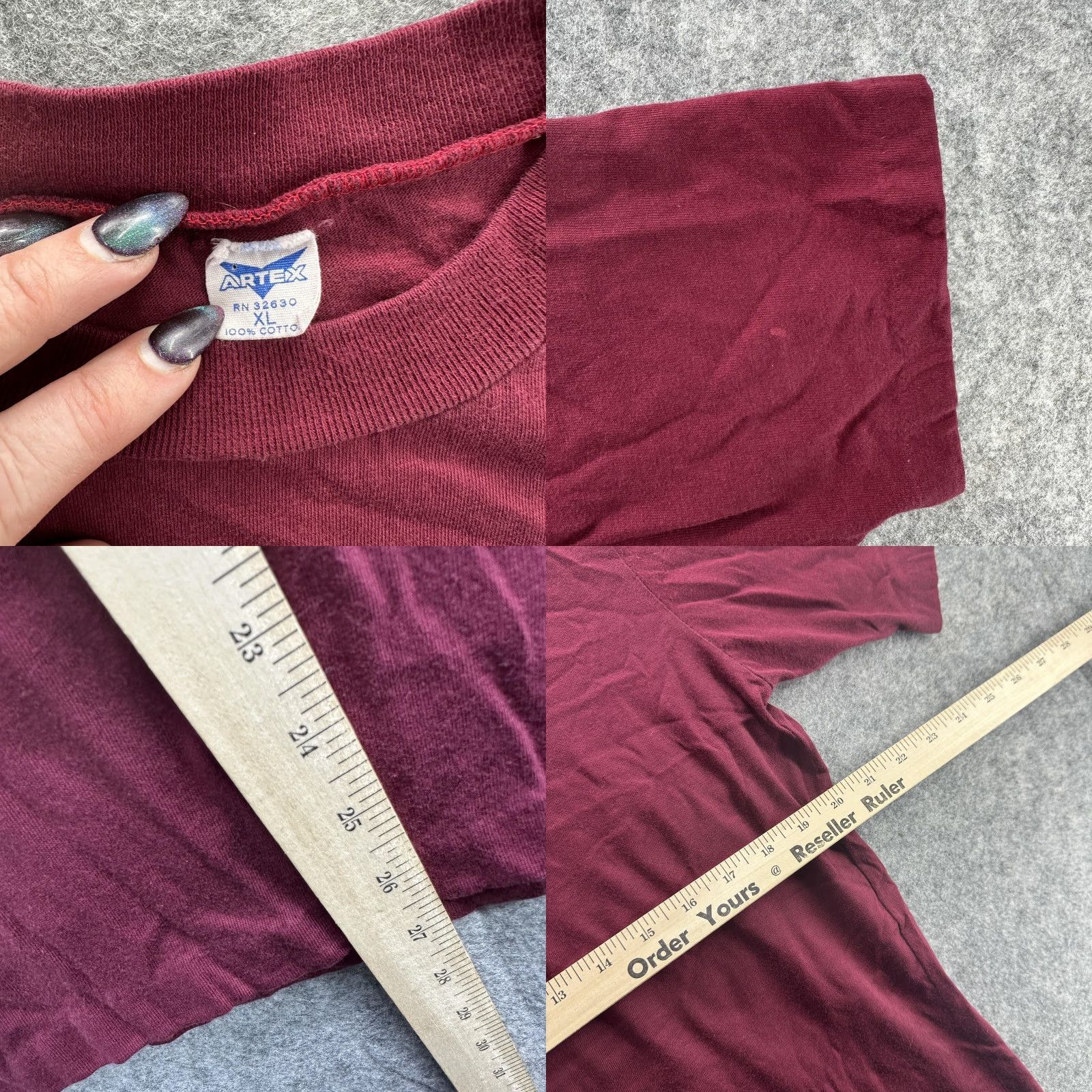 Vintage VINTAGE Artex T-Shirt Men Extra Large Casual College 90s Cotton Short Sleeve Crew Neck Maroon Size US XL / EU 56 / 4 - 8 Thumbnail