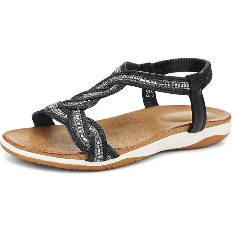 Other Ubfen Women's 11.5 Black Silver Open Toe Ankle Strap Sandals Size US 11.5 / IT 41.5 - 1 Thumbnail