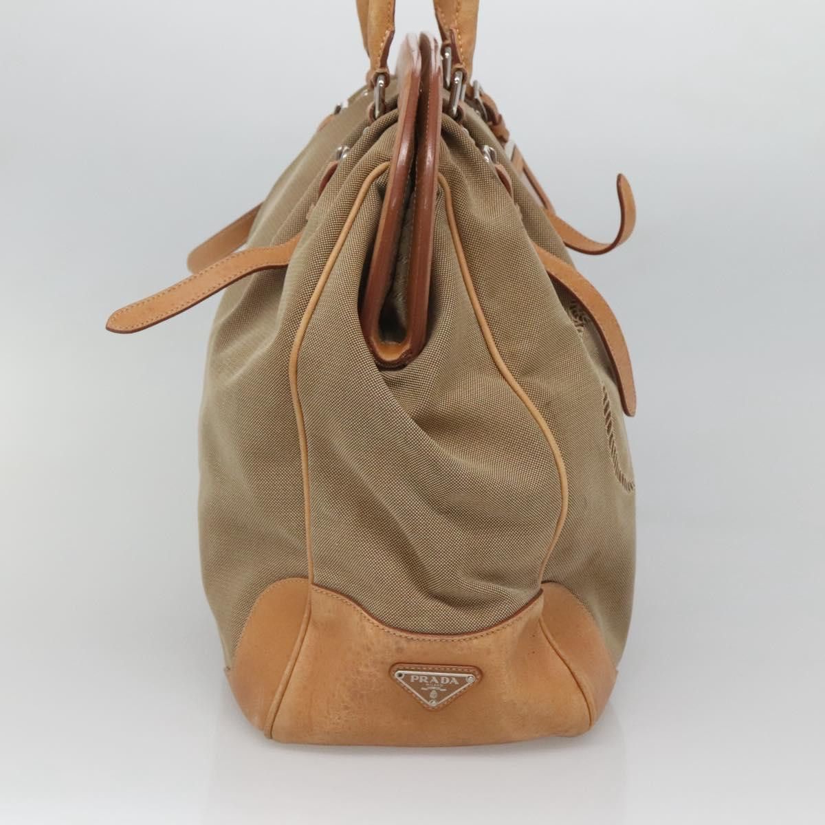 Prada PRADA Tote Bag Canvas Beige Silver Size ONE SIZE - 4 Thumbnail