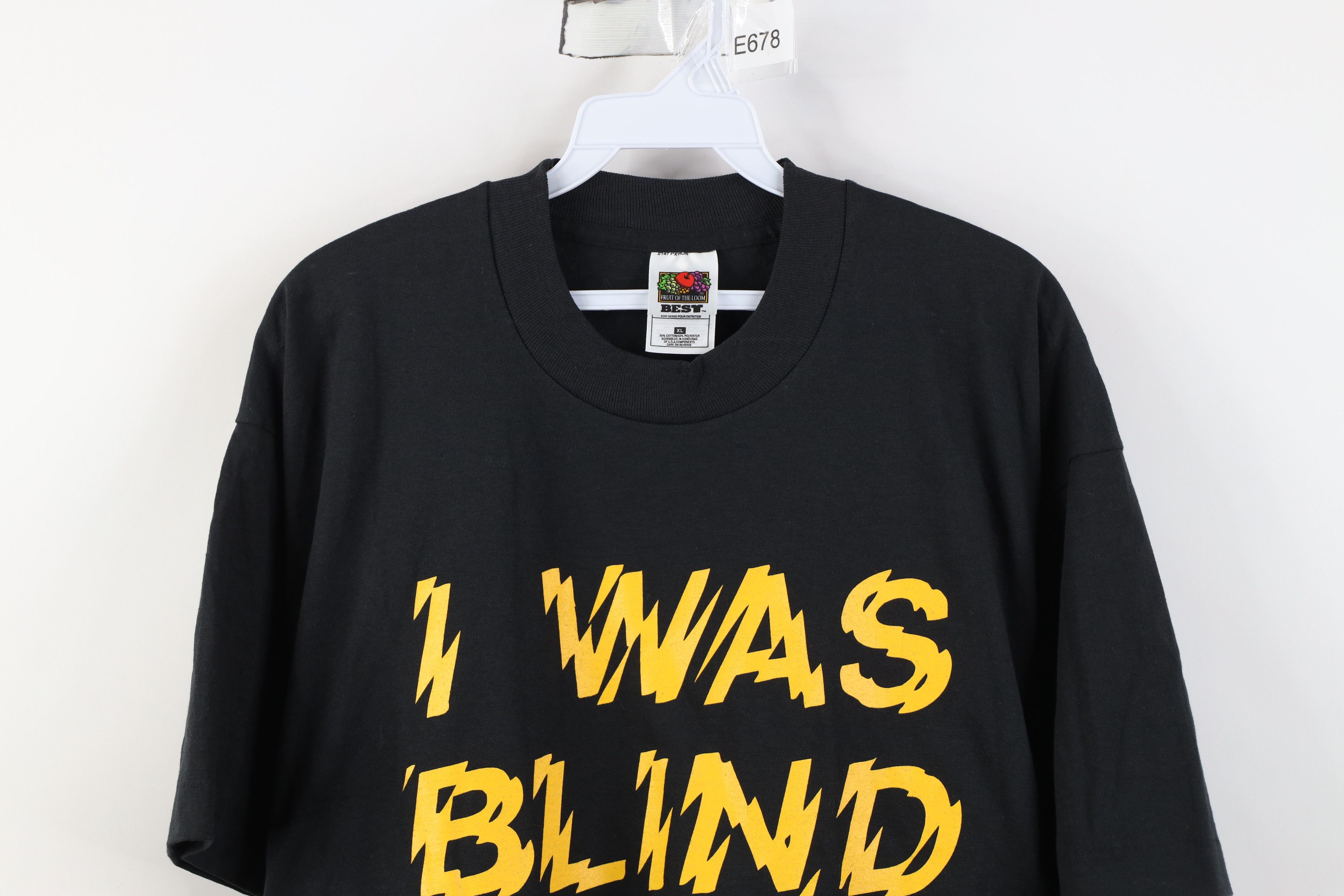 Vintage Vintage 90s Day I Was Blind But Now I See T-Shirt Black Size US XL / EU 56 / 4 - 2 Thumbnail