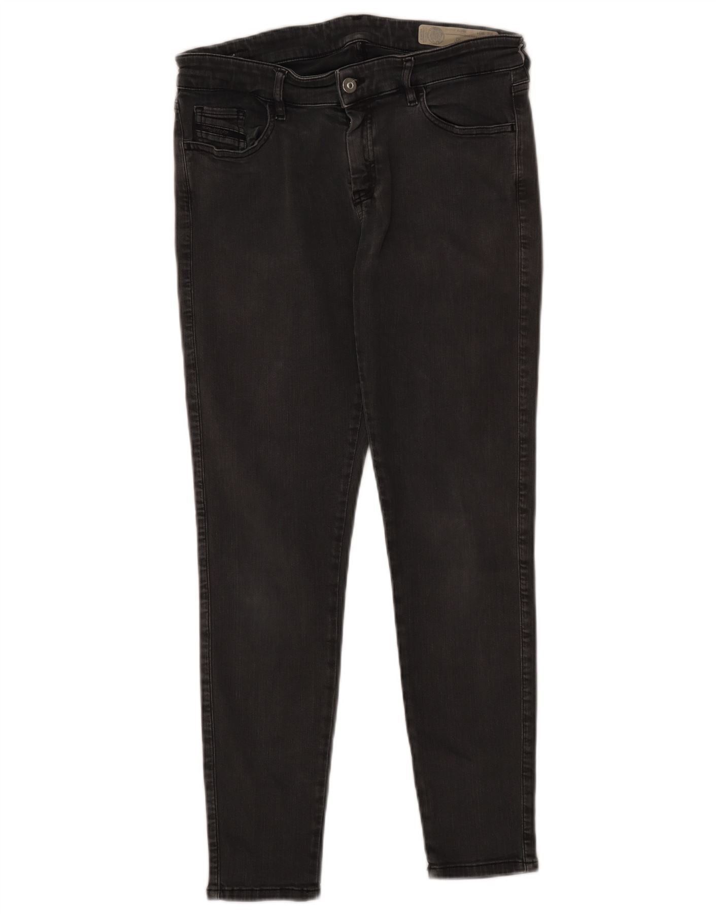 Diesel Womens Slandy Skinny Jeans W31 L27 Black Cotton Size 42" / US 20 - 1 Thumbnail