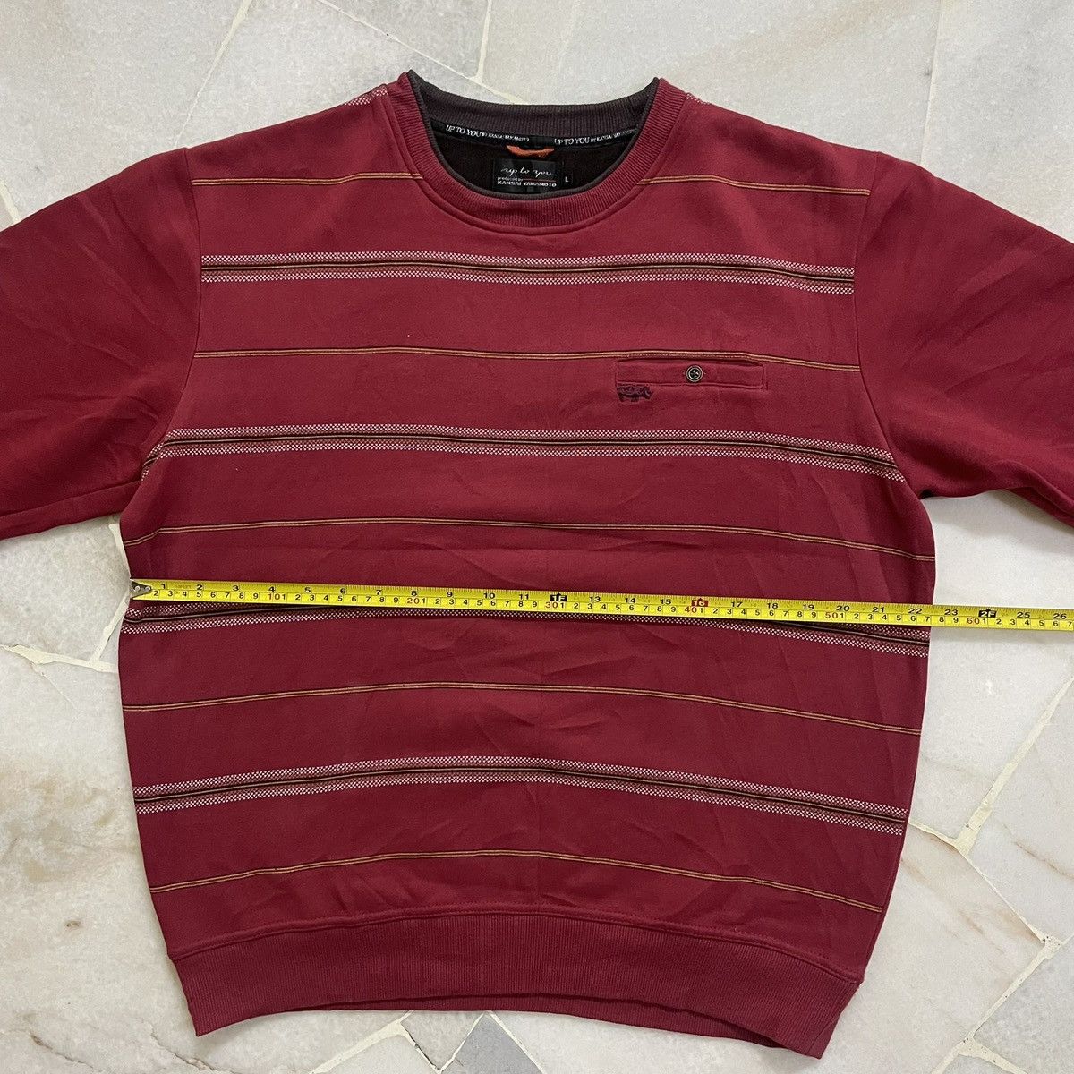 Kansai Yamamoto Vintage Sweatshirt Stripe Up to U Kansai Yamamoto Size US L / EU 52-54 / 3 - 7 Thumbnail
