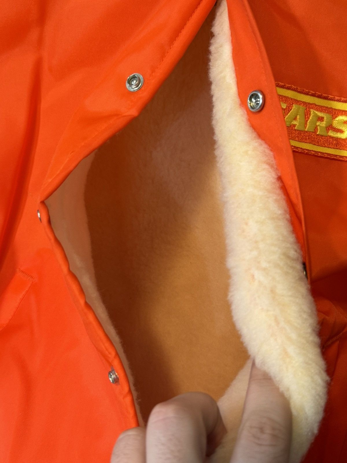 Vintage Vintage Sherpa Lined Orange Bomber Jacket Size US S / EU 44-46 / 1 - 3 Thumbnail