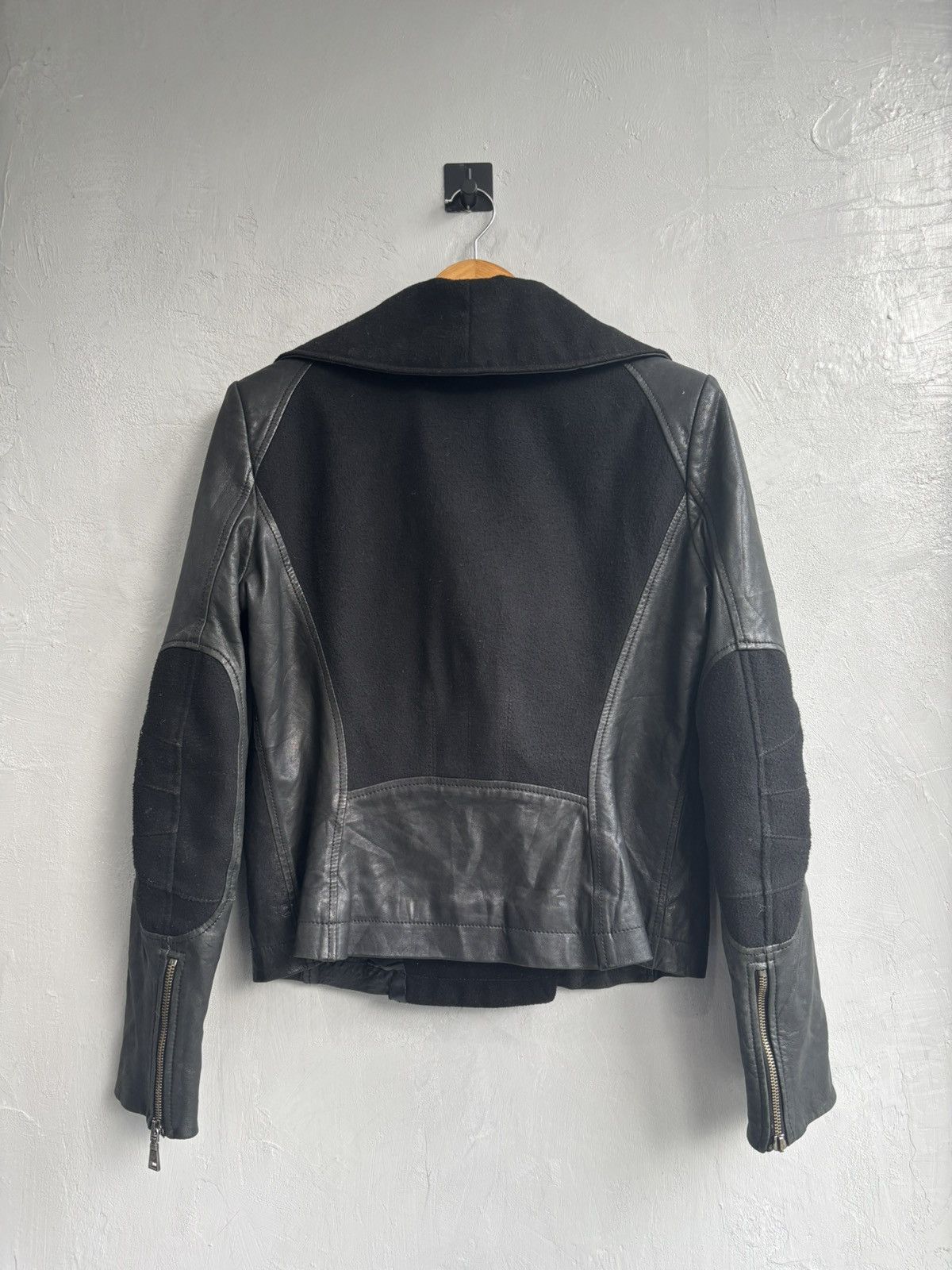 Emporio Armani Emporio Armani 2009 asymmetrical high neck leather jacket Size US S / EU 44-46 / 1 - 14 Thumbnail