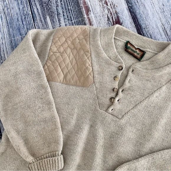 Other Vintage Remington Wool Blend Beige Knit Sweater Size US L / EU 52-54 / 3 - 3 Thumbnail