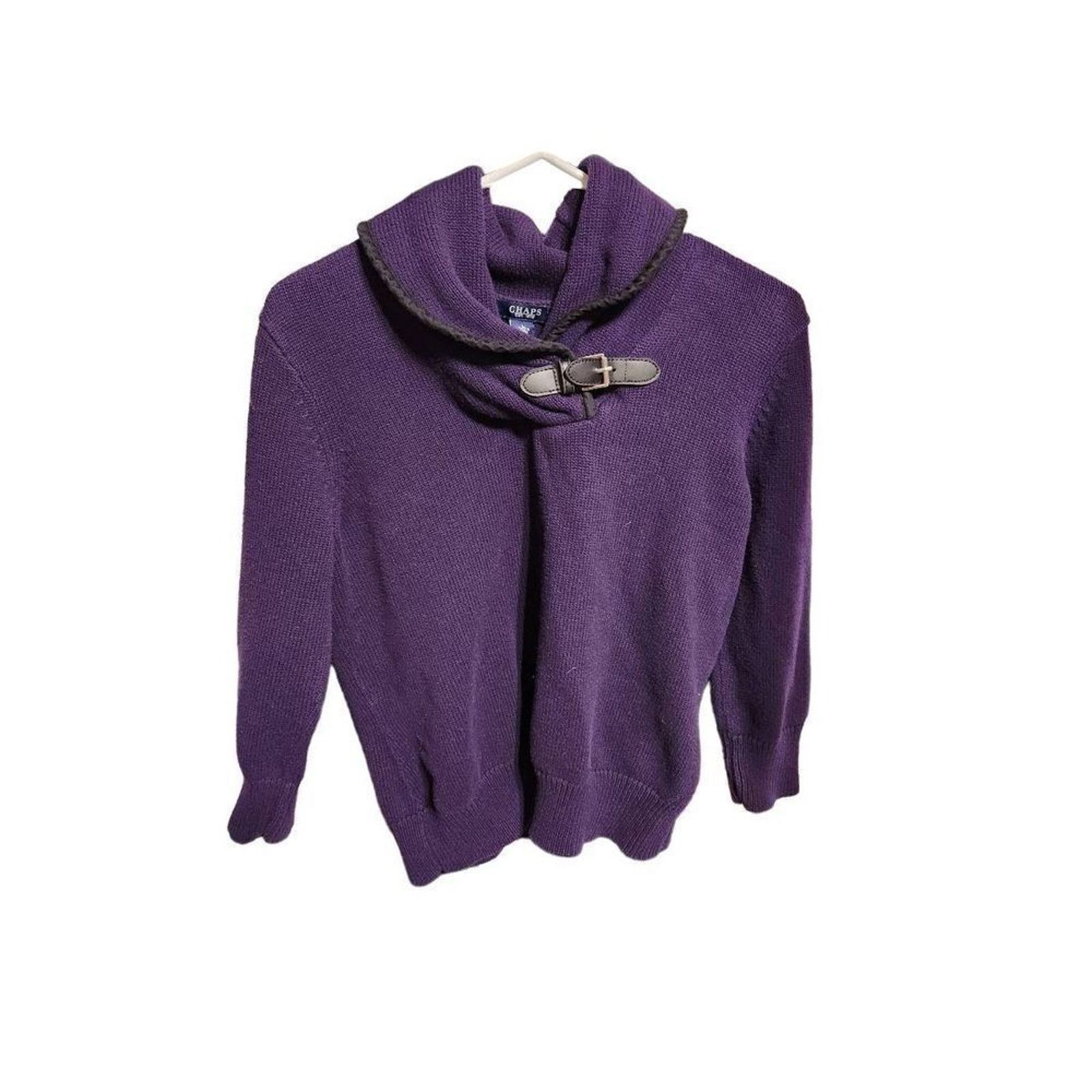 Chaps Chaps L juniors purple top long sleeve sweater Size L / US 10 / IT 46 - 7 Thumbnail