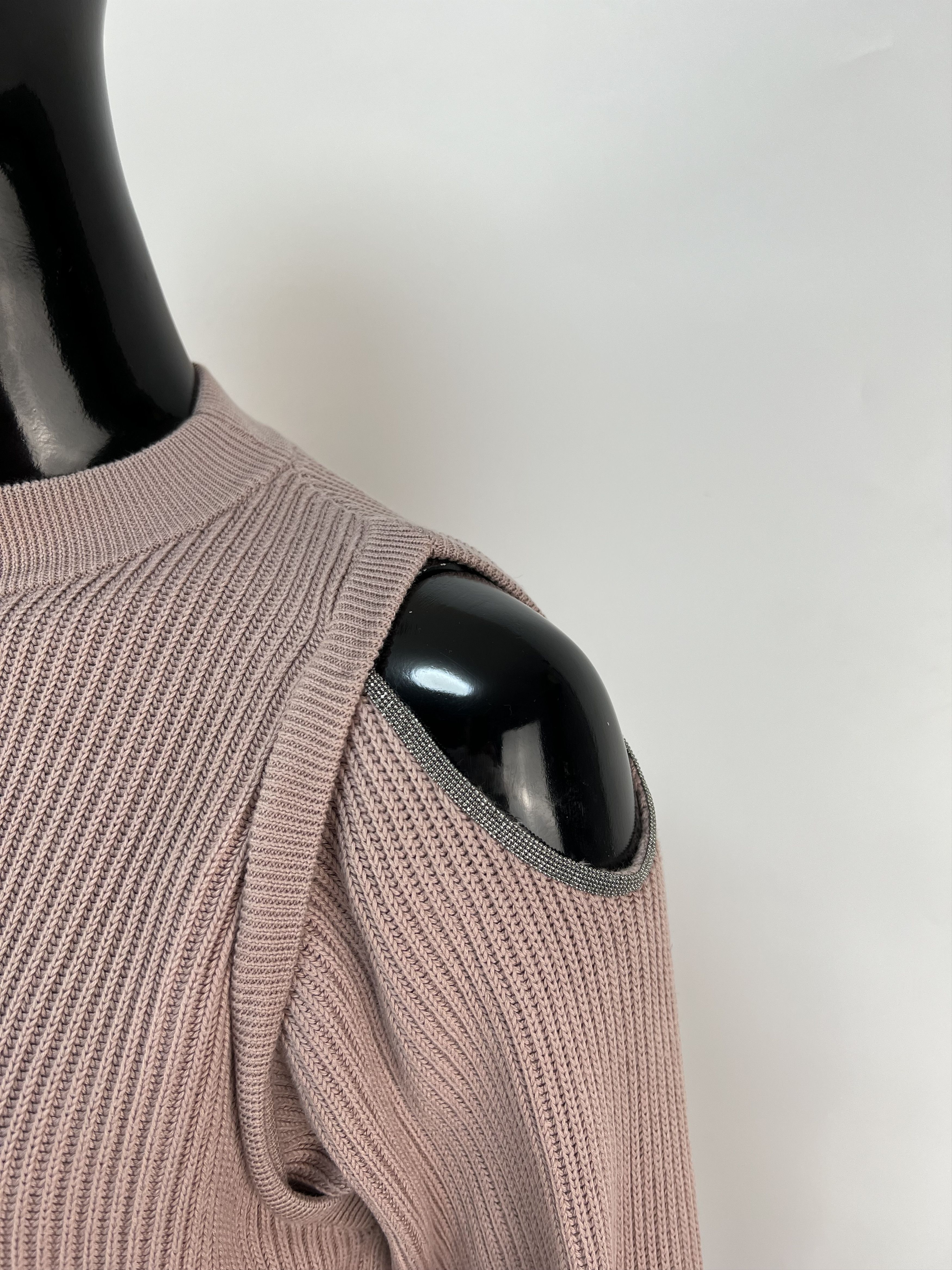 Brunello Cucinelli Brunello Cucinelli Ribbed Cotton Crew Neck Sweater Size 12 Size XS / US 0-2 / IT 36-38 - 7 Thumbnail