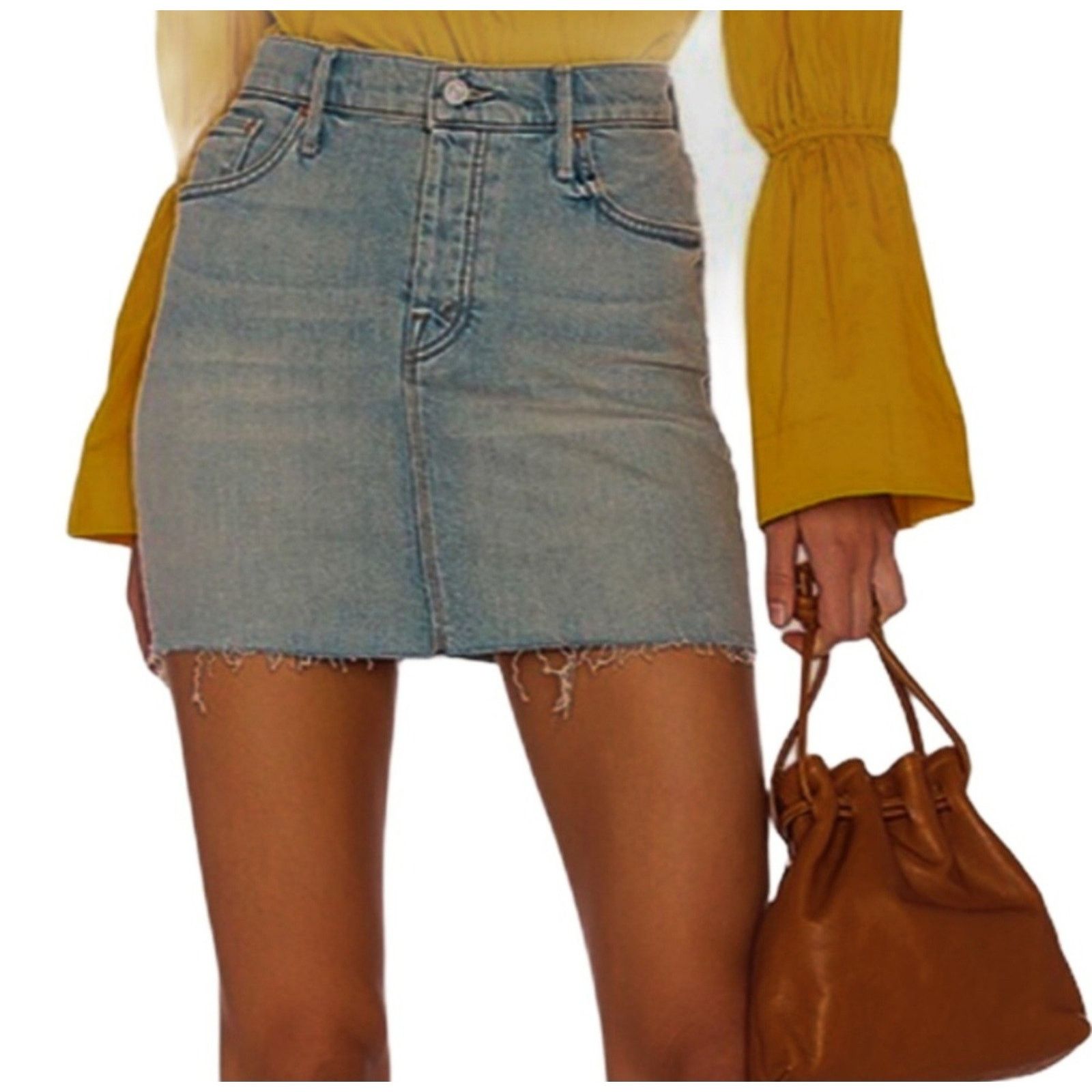 MOTHER MOTHER SUPERIOR The Angel Peg Mini Fray Denim Skirt Size 25 Size 25" / US 0 / IT 36 - 3 Thumbnail