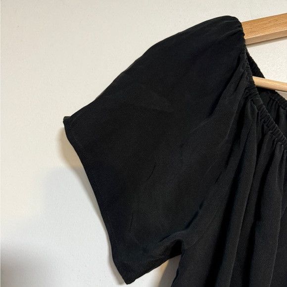 Joie Joie Black Short Sleeve Peasant Blouse Size S Size S / US 4 / IT 40 - 3 Thumbnail