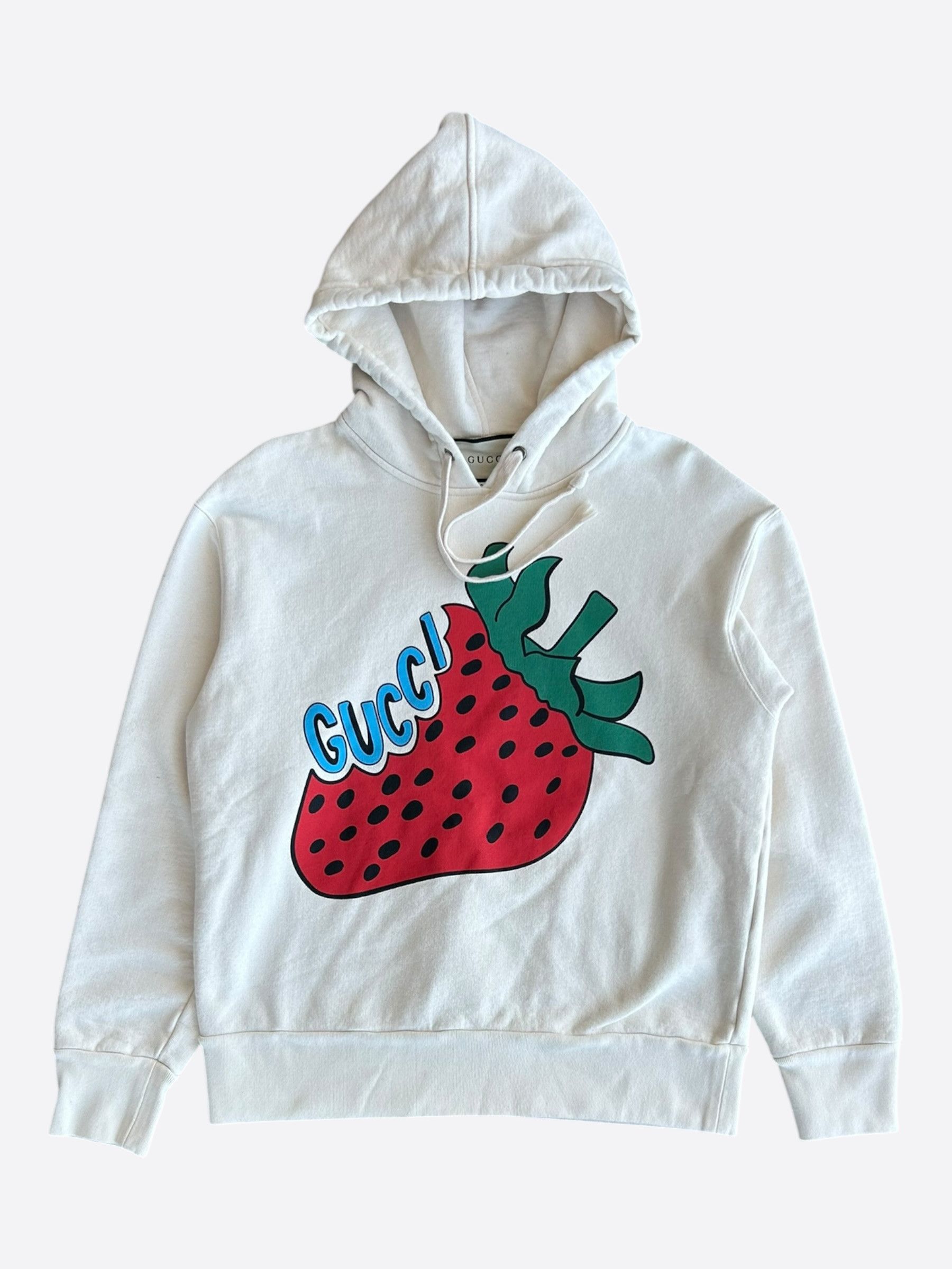 Gucci Gucci Cream Strawberry Logo Hoodie Size US XS / EU 42 / 0 - 1 Thumbnail