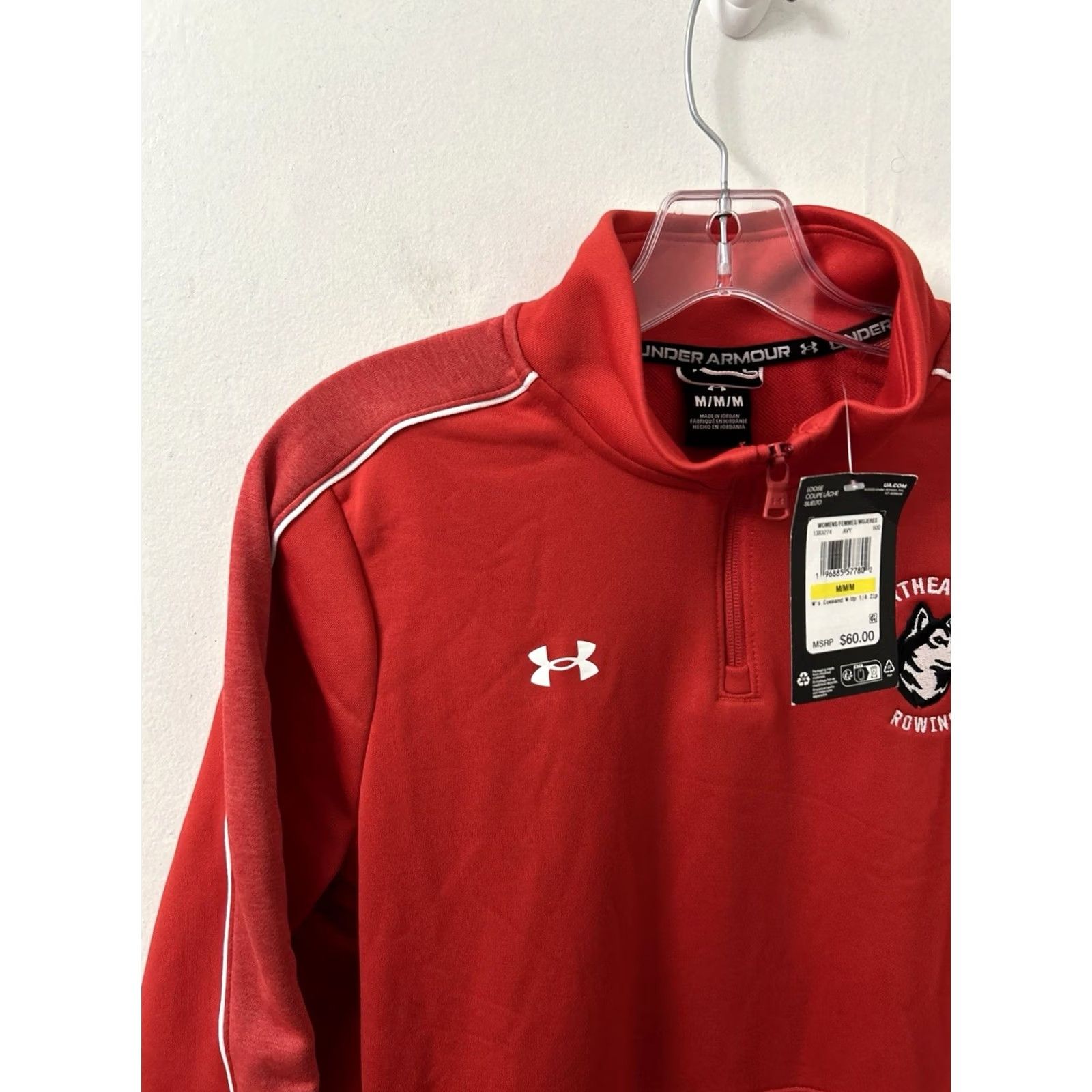 Under Armour Under Armour Command 1/4 Zip Womens Jacket Regular Medium Red Northeastern Rowing NWT Pullover Sports Track Size M / US 6-8 / IT 42-44 - 6 Thumbnail