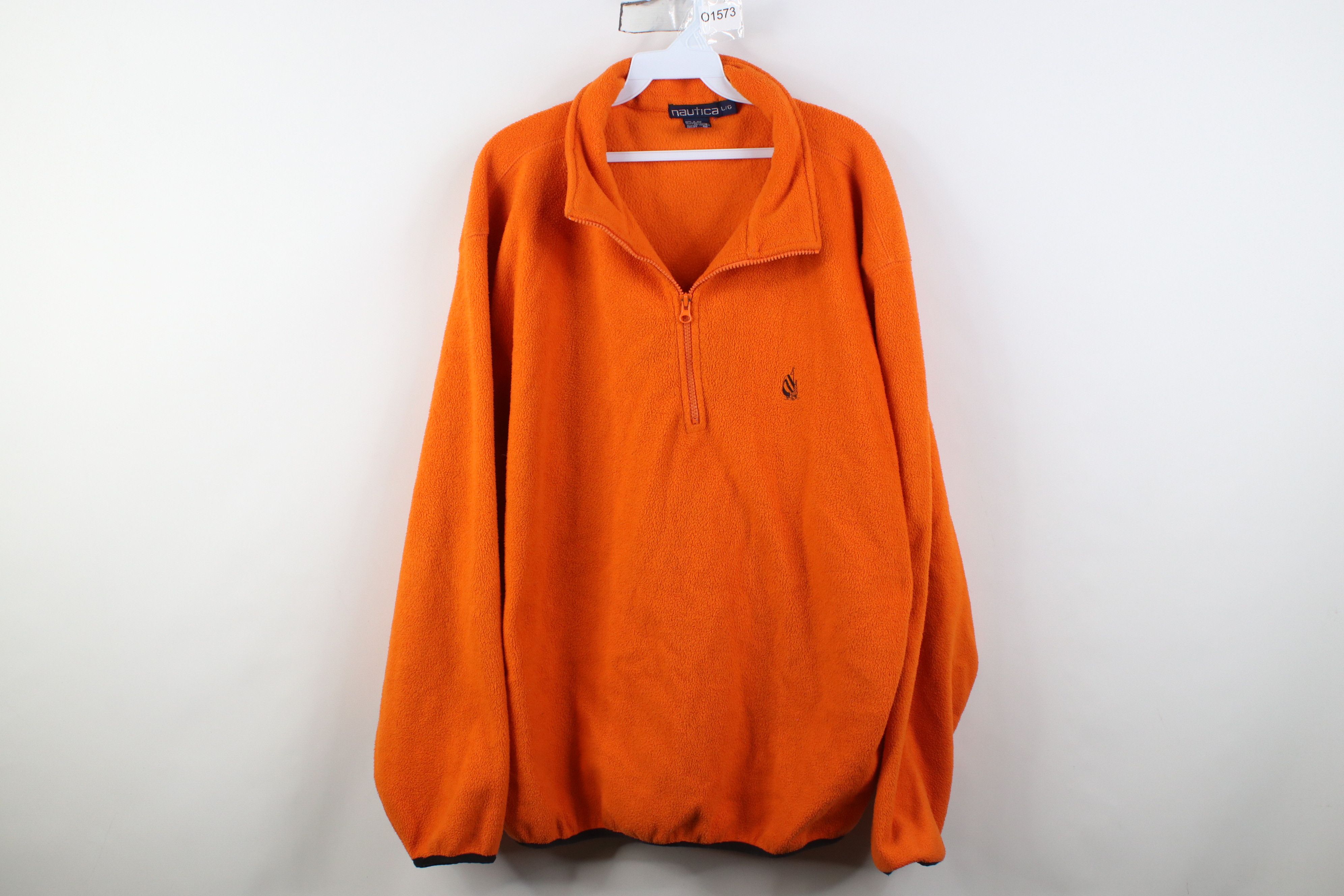 Nautica Vintage 90s Nautica 1/4 Zip Fleece Pullover Sweater Orange Size US L / EU 52-54 / 3 - 1 Thumbnail