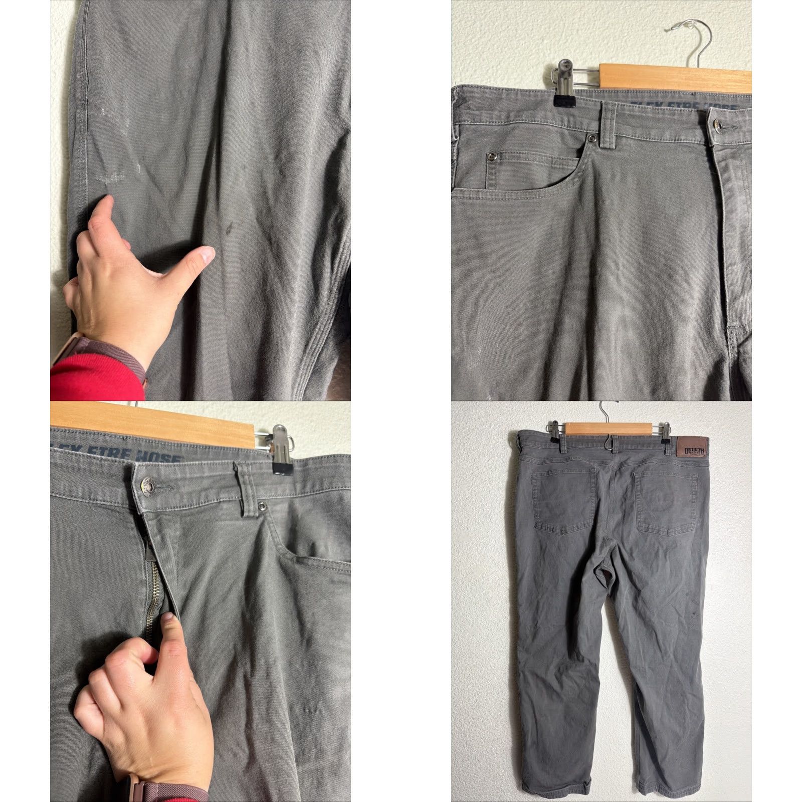 Olive Duluth Flex Fire Hose Pants Olive Green Mens 40x30 Stains Size US 40 / EU 56 - 8 Thumbnail