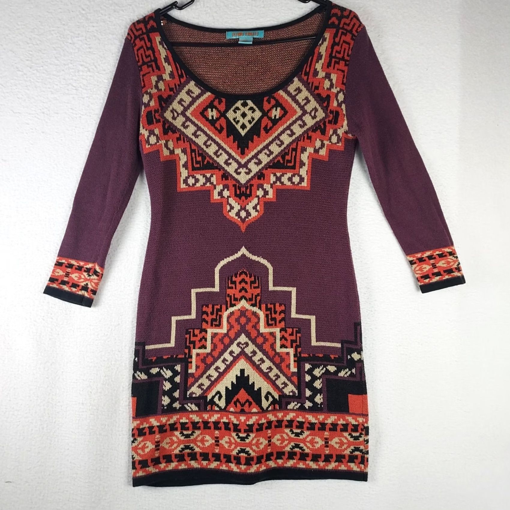 Vintage VINTAGE Flying Tomato Aztec Boho Bodycon Knit Dress Mens? Size S / US 4 / IT 40 - 2 Thumbnail