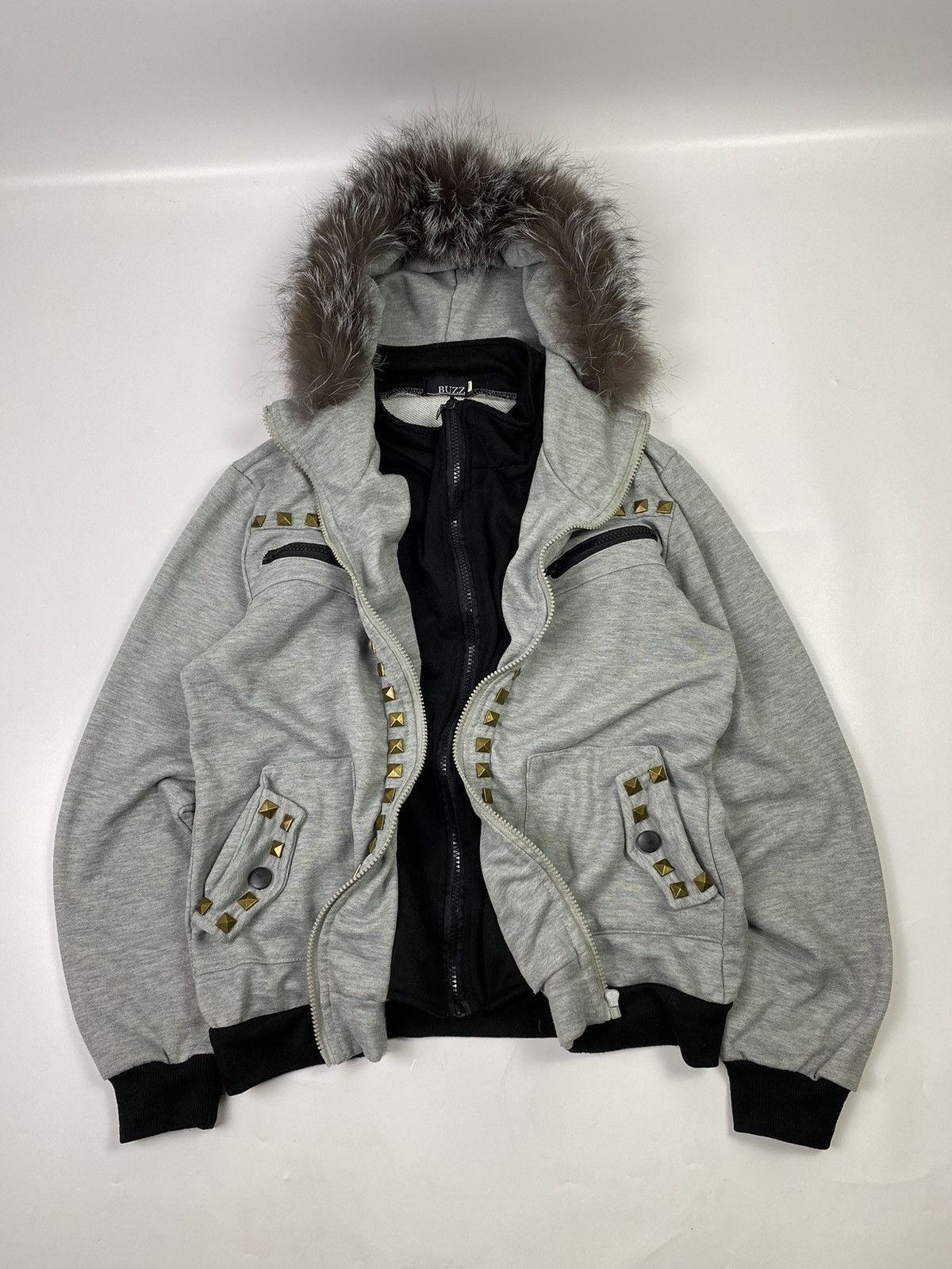 Japanese Brand studded fur hoodie buzz double layer ifsixwasnine style Size US M / EU 48-50 / 2 - 4 Thumbnail