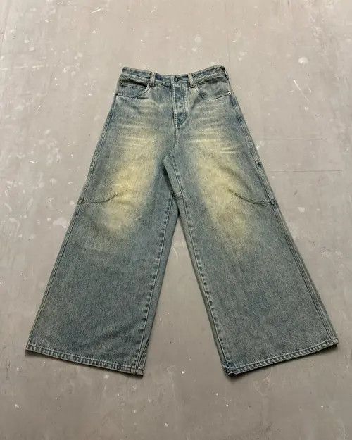 Japanese Brand Y2K Streetwear Washed Retro Baggy Jean Size US 33 - 4 Thumbnail