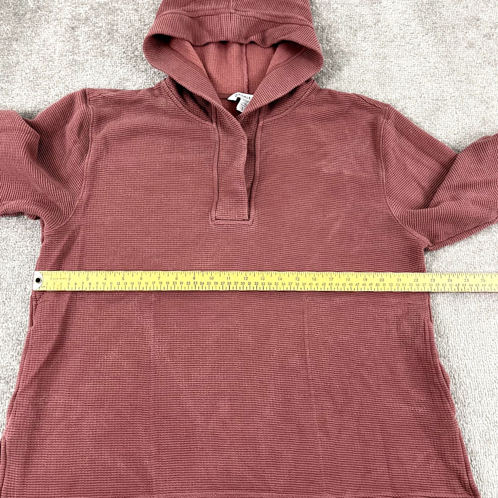 Athleta ATHLETA Jacket Womens Large Washed Pink Coaster Luxe Waffle Hoodie Pullover Gym Jacket Size L / US 10 / IT 46 - 5 Thumbnail