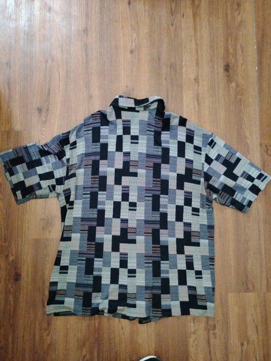 Other Vintage Creme De Silk Checker Square Button Shirt Size US XXL / EU 58 / 5 - 6 Thumbnail