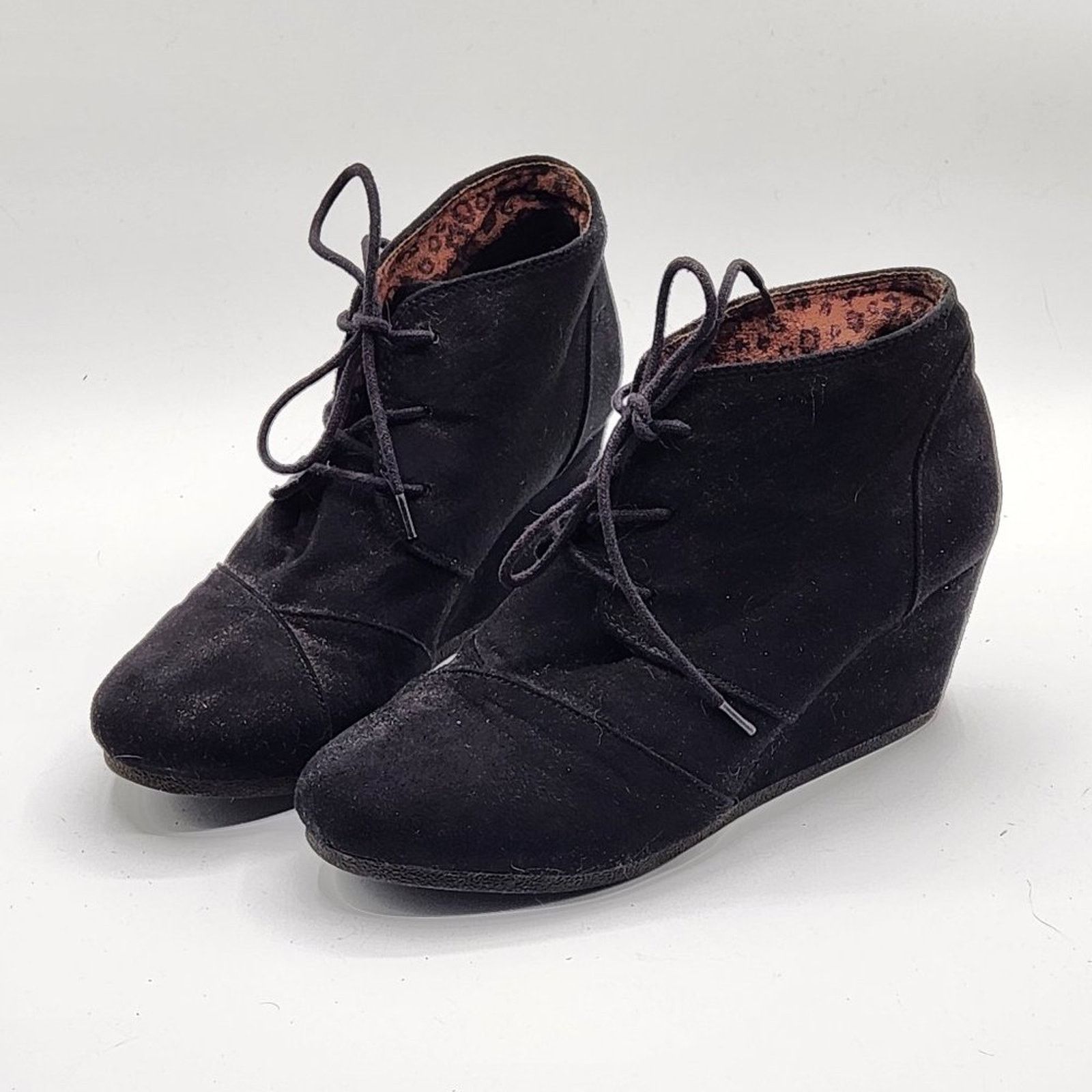 rue21 Black Suede Lace-Up Wedge Ankle Boots from Rue 21 Size US 10 / IT 40 - 1 Thumbnail