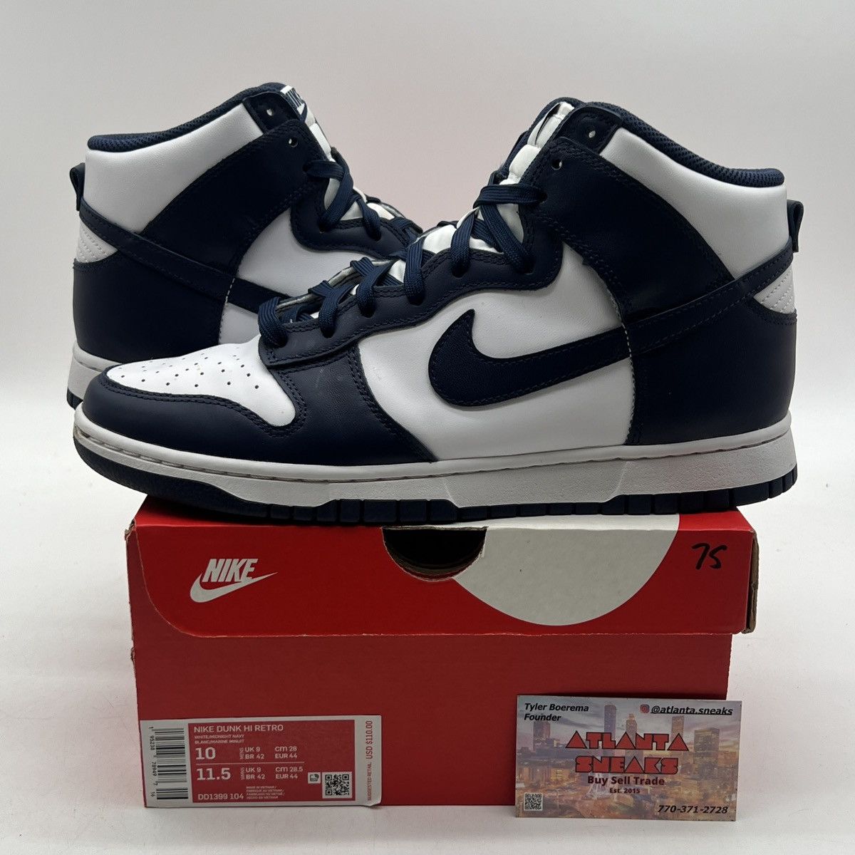Nike Dunk high midnight navy Size US 10 / EU 43 - 1 Thumbnail