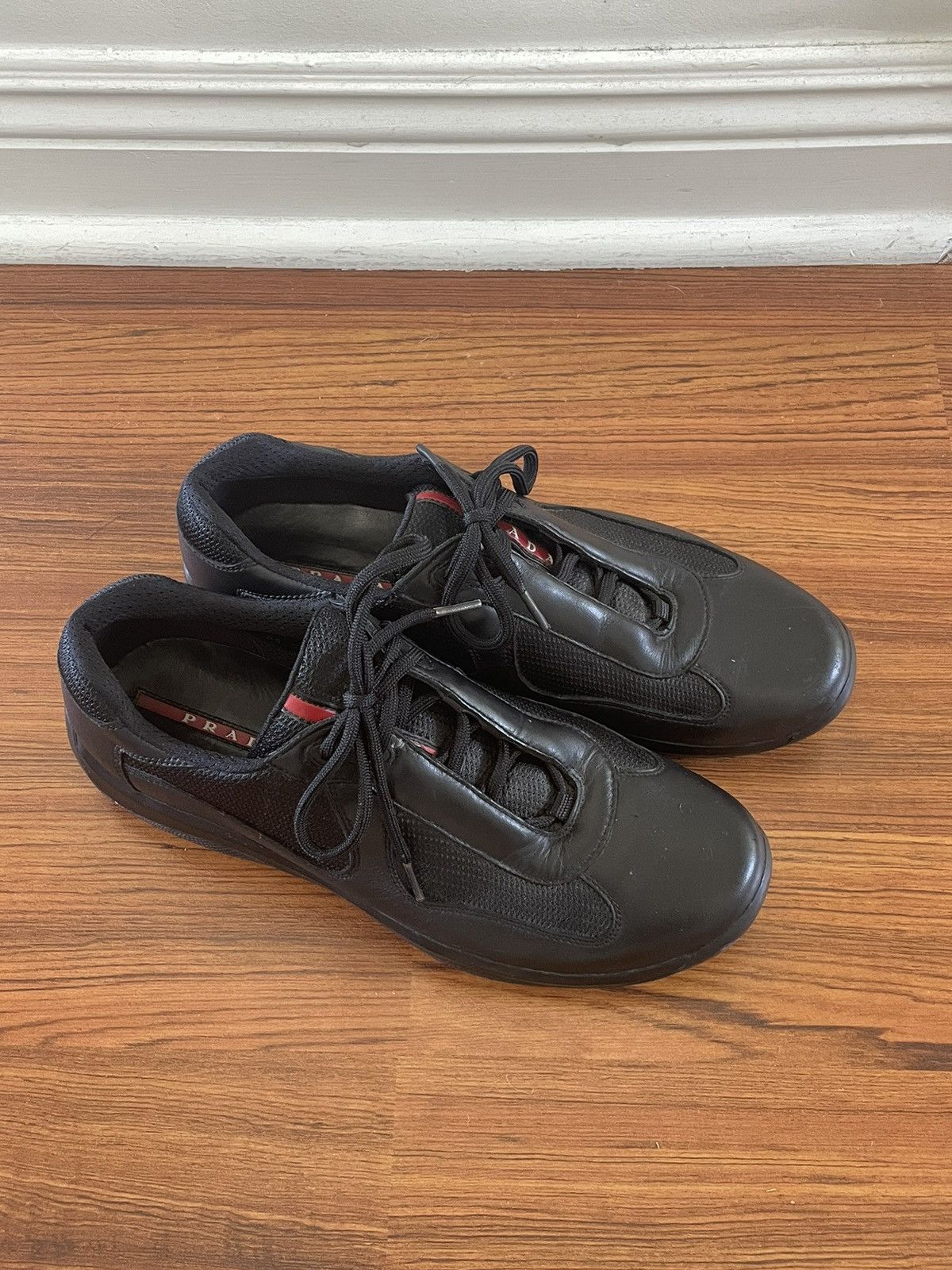 image of Prada Americas Cup Sneaker in Black, Men's (Size 9.5)
