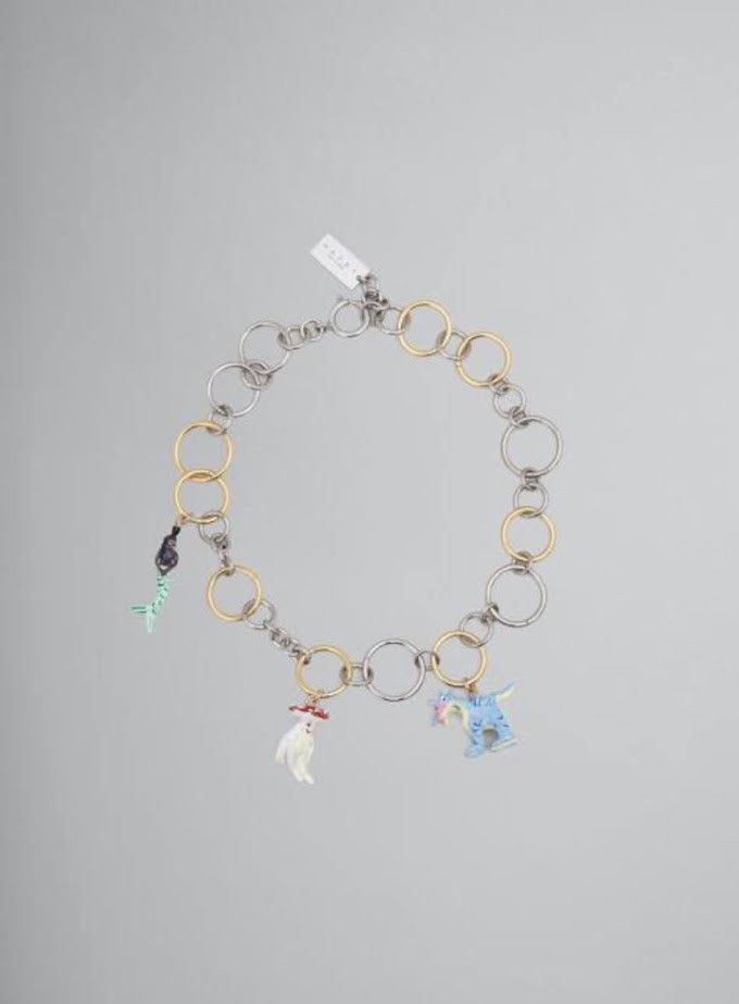 image of Marni O1W1Db10524 Size: Os / Chain Link Necklace In Multicolor, Women's