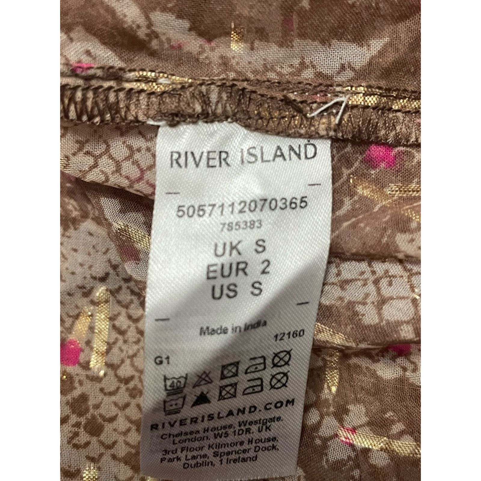 River Island River Island Collared Shirt Button-Up Snake High Low Small Size S / US 4 / IT 40 - 9 Thumbnail