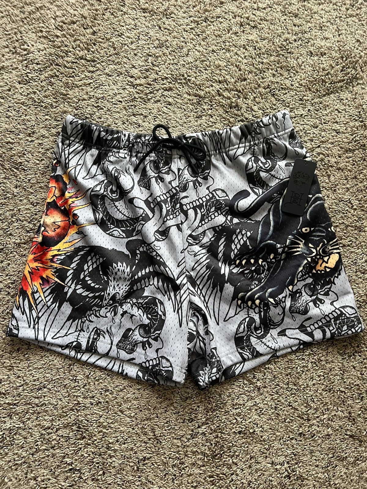 Christian Audigier × Ed Hardy × Japanese Brand Ed hardy full print jersey shorts RARE Y2K Size US 32 / EU 48 - 2 Thumbnail