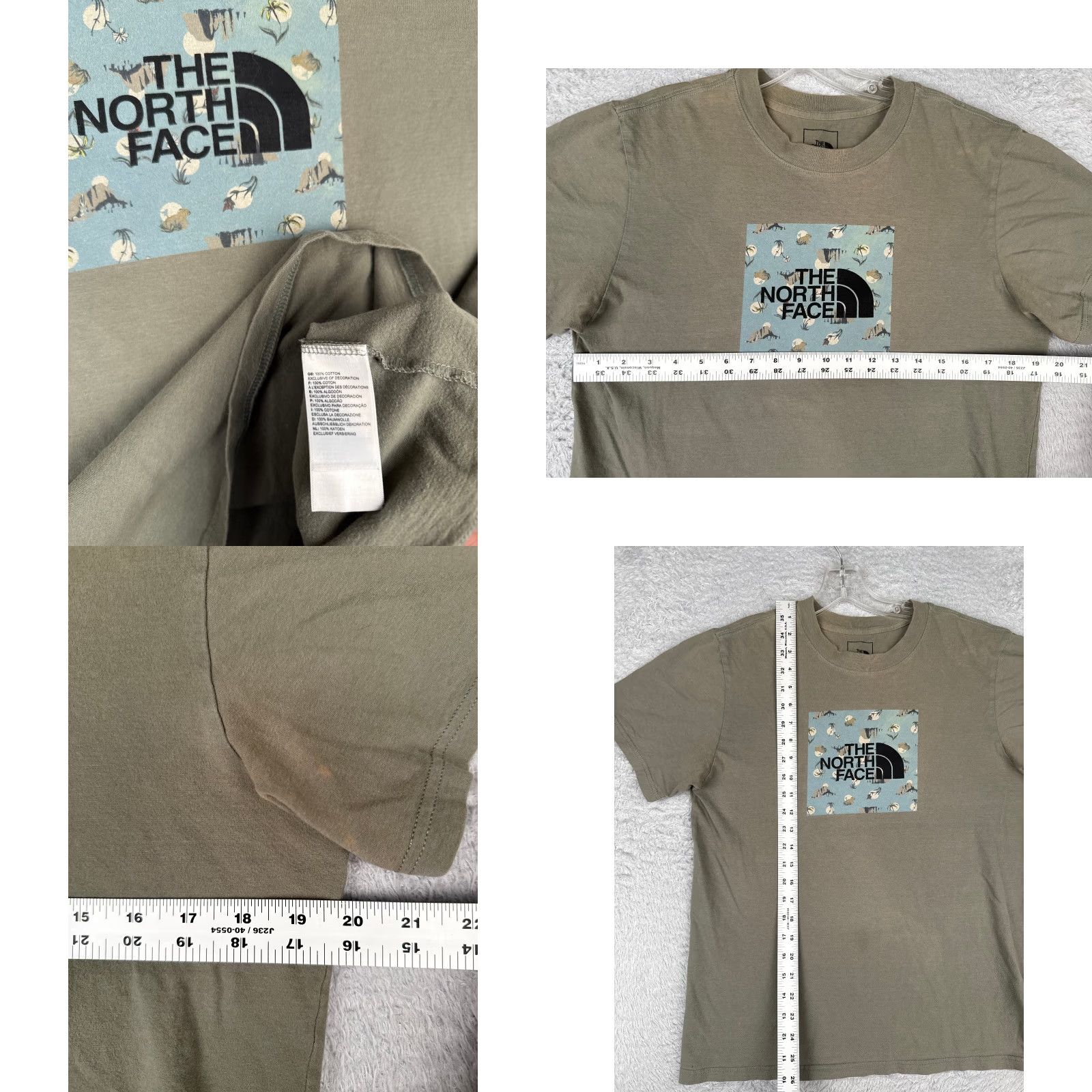 The North Face The North Face Shirt Men Medium Green Floral Logo Short Sleeve Crew Cotton READ Size US M / EU 48-50 / 2 - 8 Thumbnail