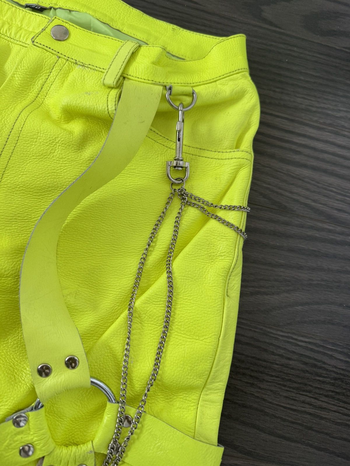 Ev Bravado × Vlone × Who Decides War Ev Bravado LEATHER BONDAGE NEON GREEN Size US 30 / EU 46 - 5 Thumbnail