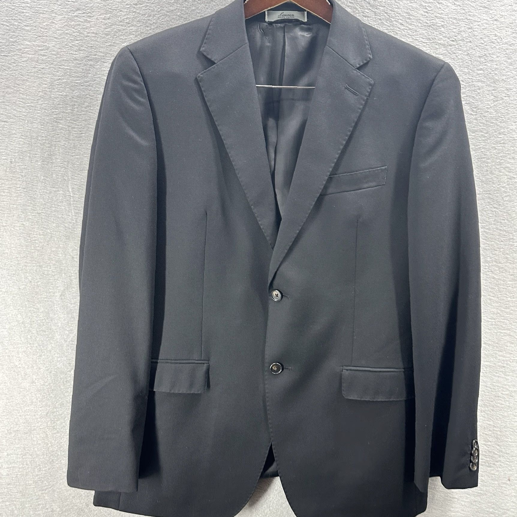 Ralph Lauren Lauren Ralph Lauren Tuxedo Blazer Mens 40 Regular Wool Black Notch Lapel 2-Button Satin Trim Wedding Formal Outdoor Clothing Size 40R - 2 Thumbnail