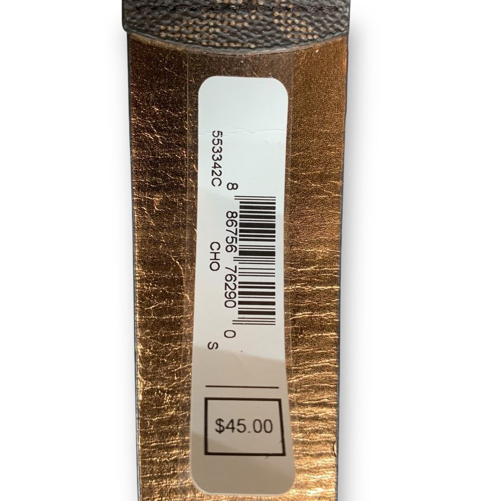 Michael Kors Michael Michael Kors Chocolate Logo Belt Statement MK Buckle Size ONE SIZE - 8 Thumbnail